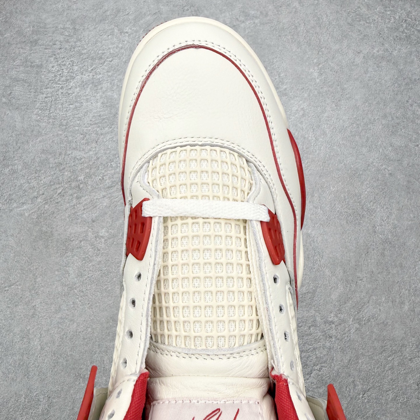 ＃DT纯原 Air Jordan AJ4 情人节米白红 HV0823-108 原厂头层皮料 全新升级改良