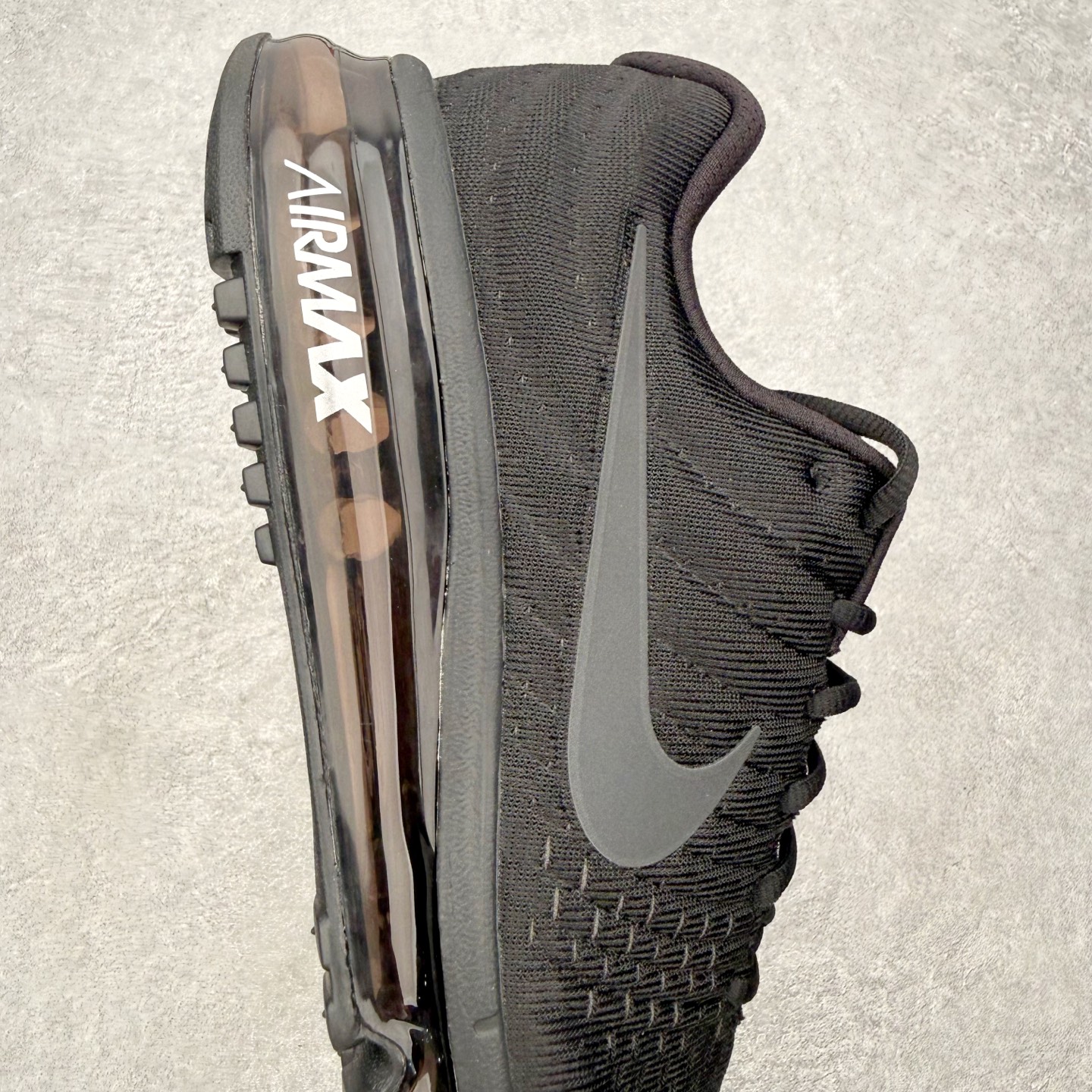 ＃纯原 NK Air Max 2017 网面全掌气垫休闲运动百搭慢跑鞋 全黑 -004 原档案数据开发纸
