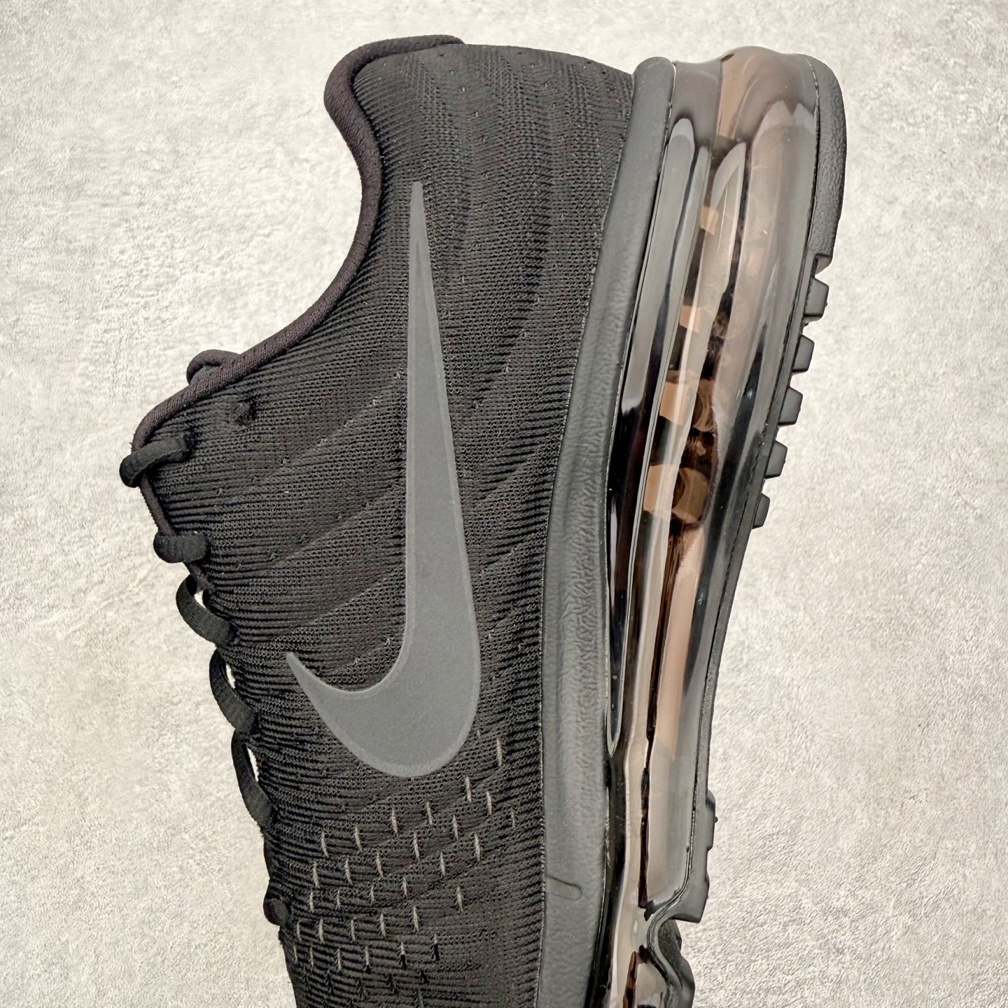 ＃纯原 NK Air Max 2017 网面全掌气垫休闲运动百搭慢跑鞋 全黑 -004 原档案数据开发纸