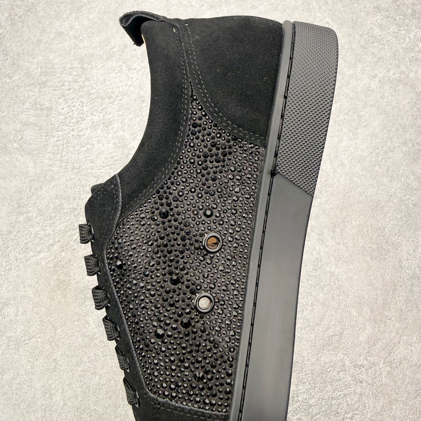 ＃莞产 Christian Louboutin CL（路铂廷） 红底鞋 男鞋低帮红底鞋水钻系带运动休闲板