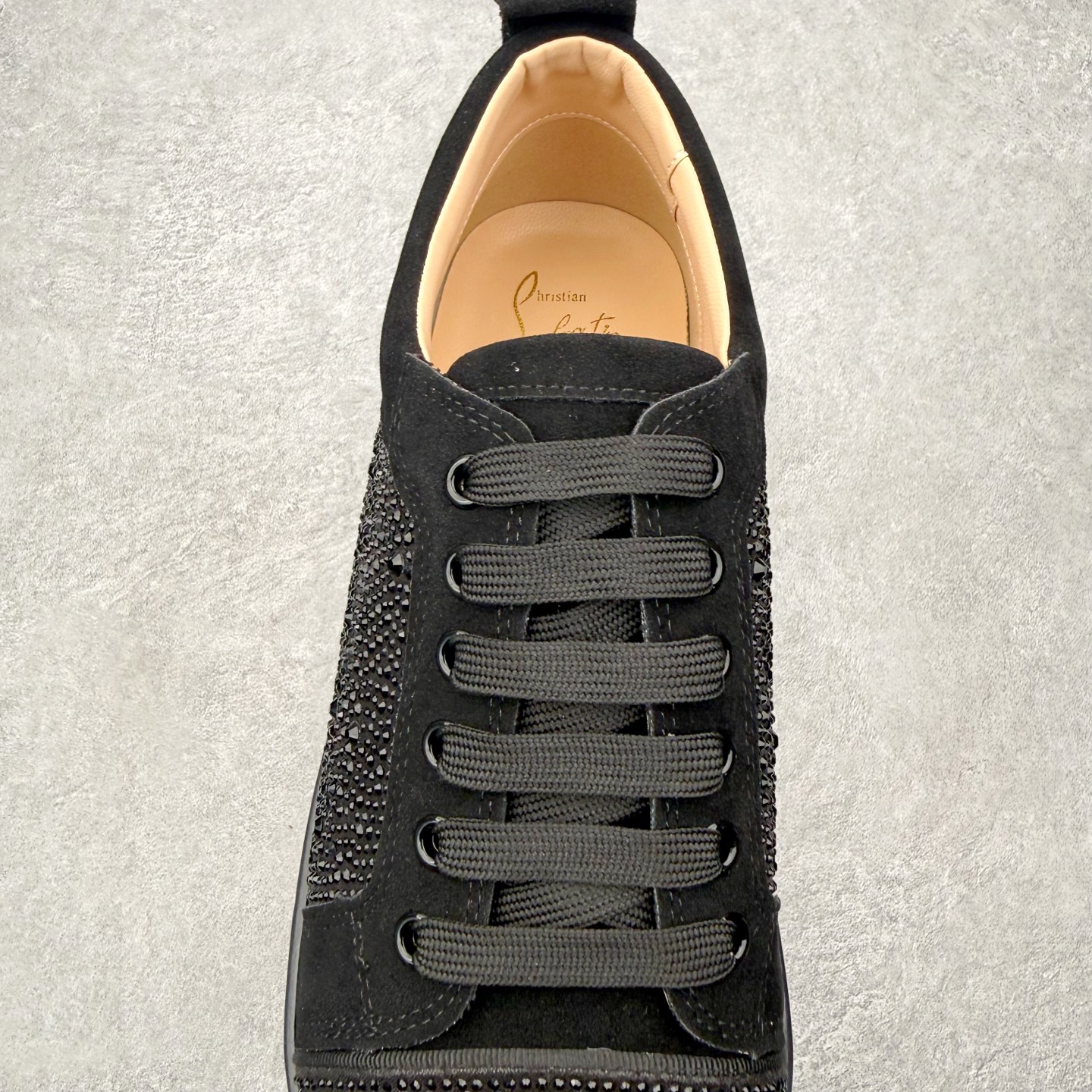 ＃莞产 Christian Louboutin CL（路铂廷） 红底鞋 男鞋低帮红底鞋水钻系带运动休闲板