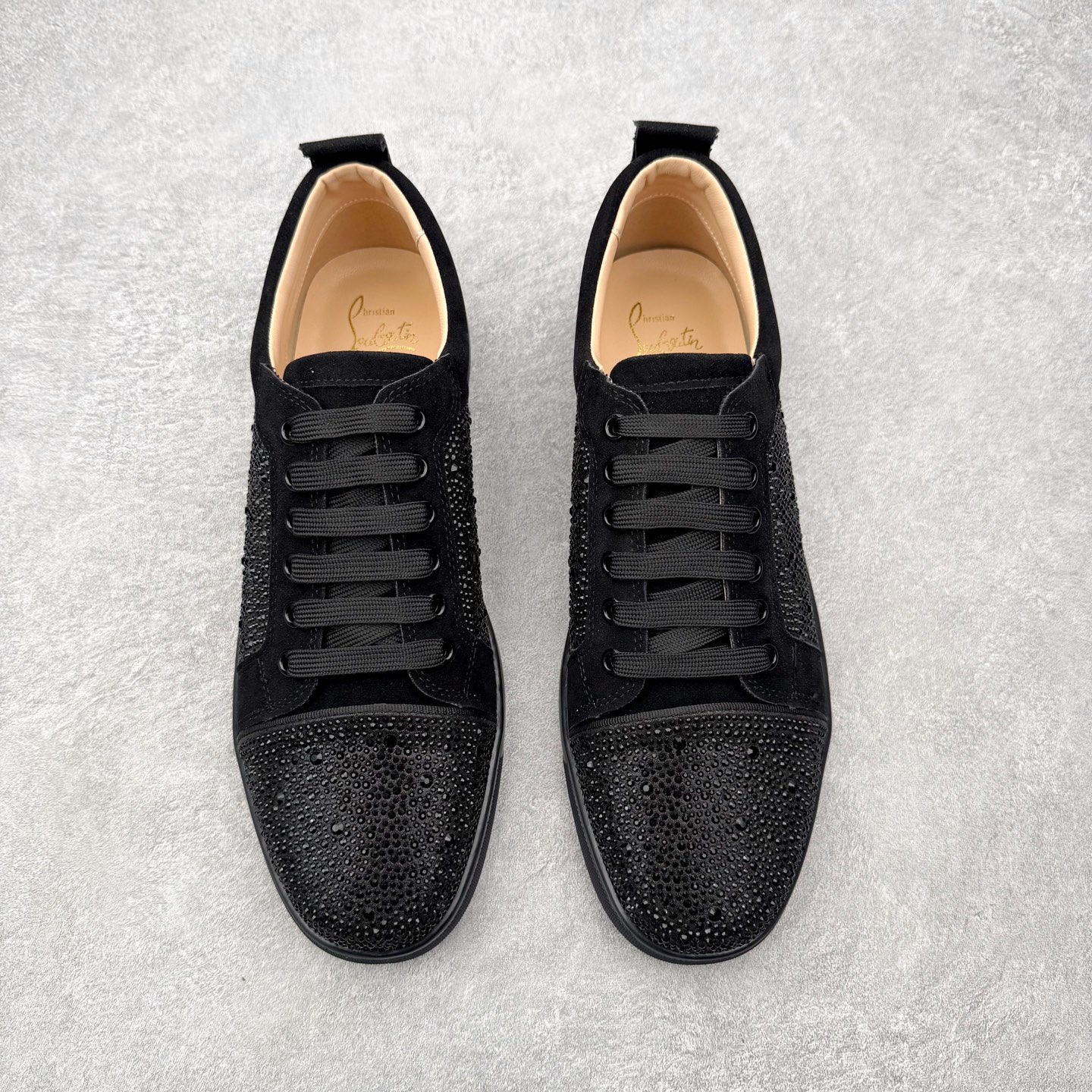＃莞产 Christian Louboutin CL（路铂廷） 红底鞋 男鞋低帮红底鞋水钻系带运动休闲板