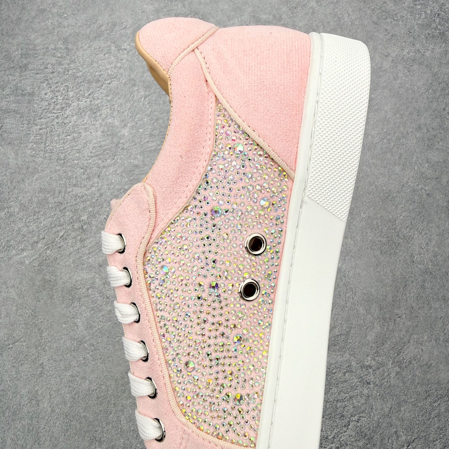 ＃莞产 Christian Louboutin CL（路铂廷） 红底鞋 男鞋低帮红底鞋水钻系带运动休闲板