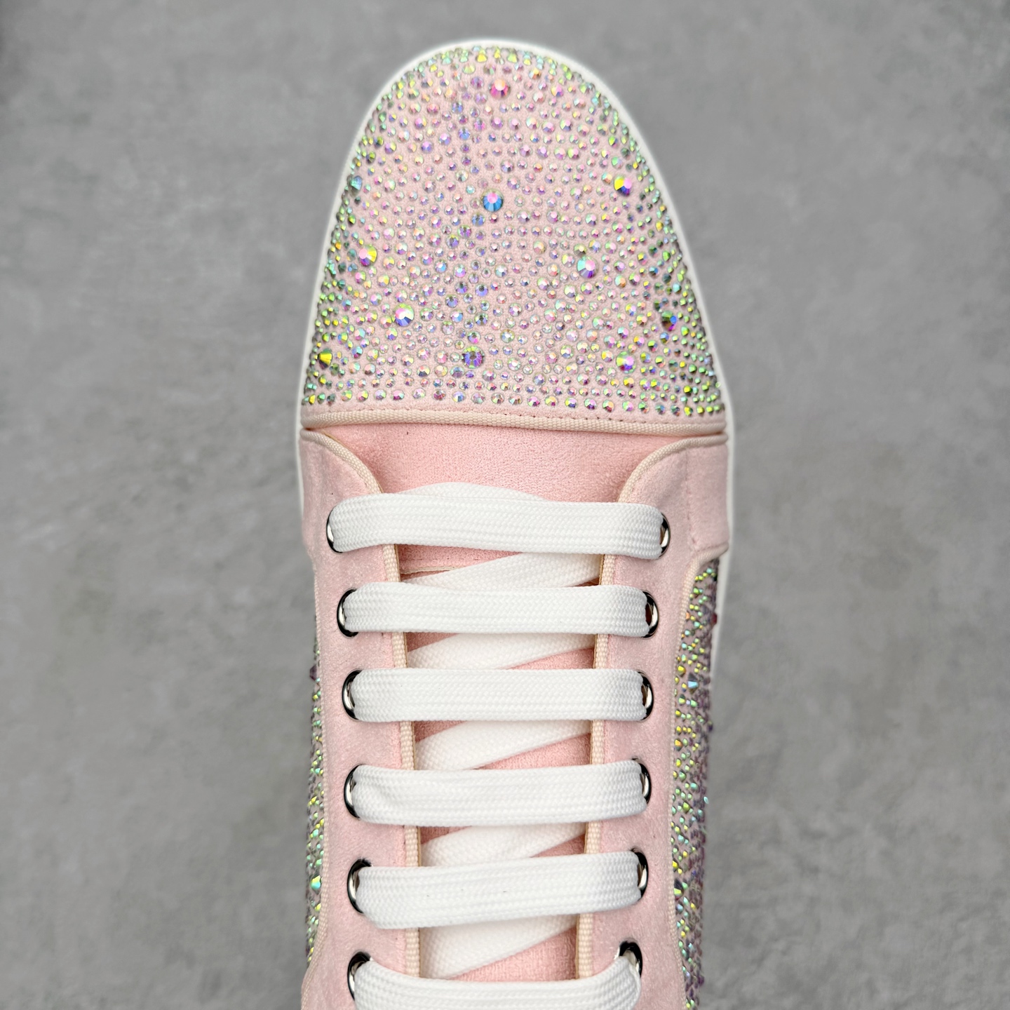＃莞产 Christian Louboutin CL（路铂廷） 红底鞋 男鞋低帮红底鞋水钻系带运动休闲板