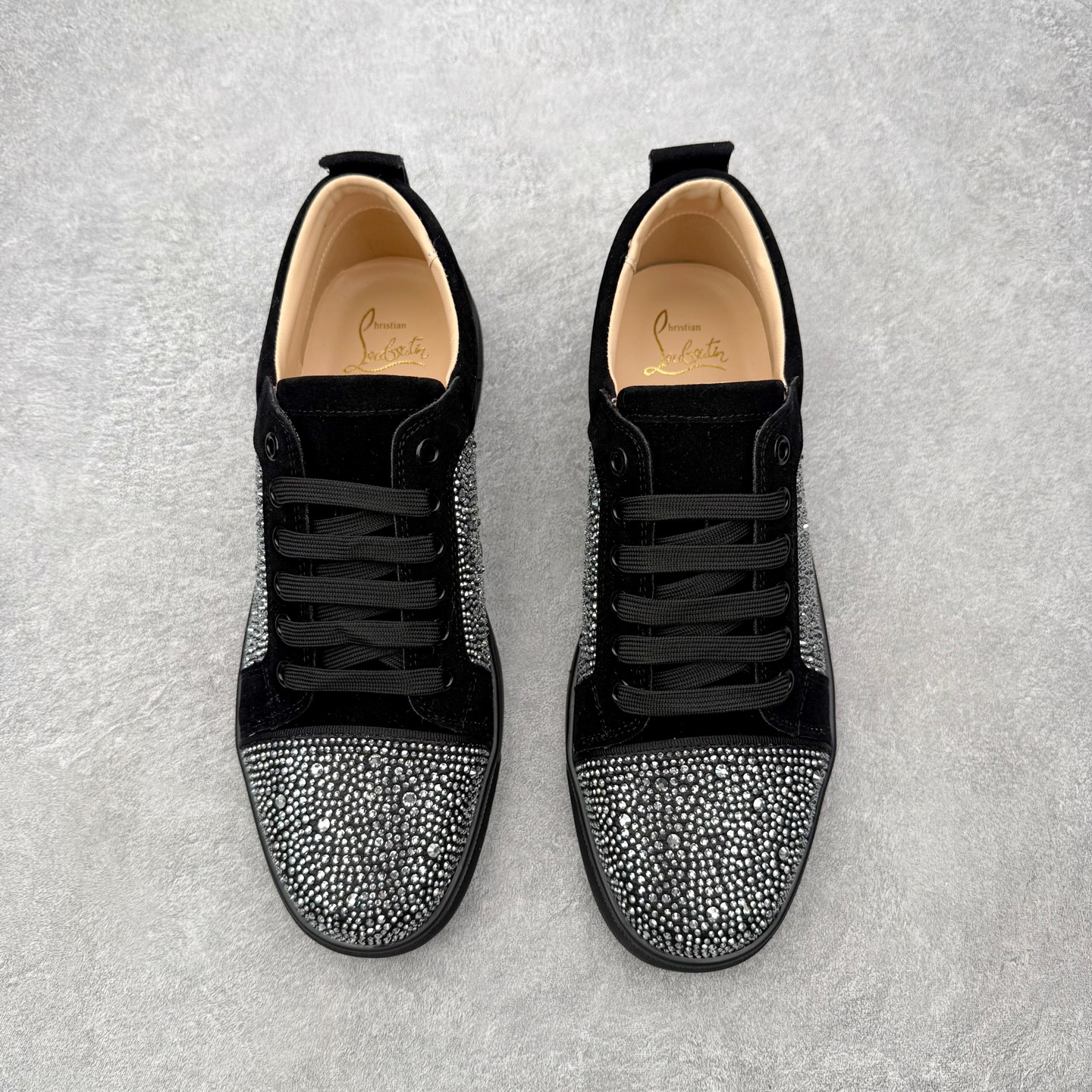 ＃莞产 Christian Louboutin CL（路铂廷） 红底鞋 男鞋低帮红底鞋水钻系带运动休闲板