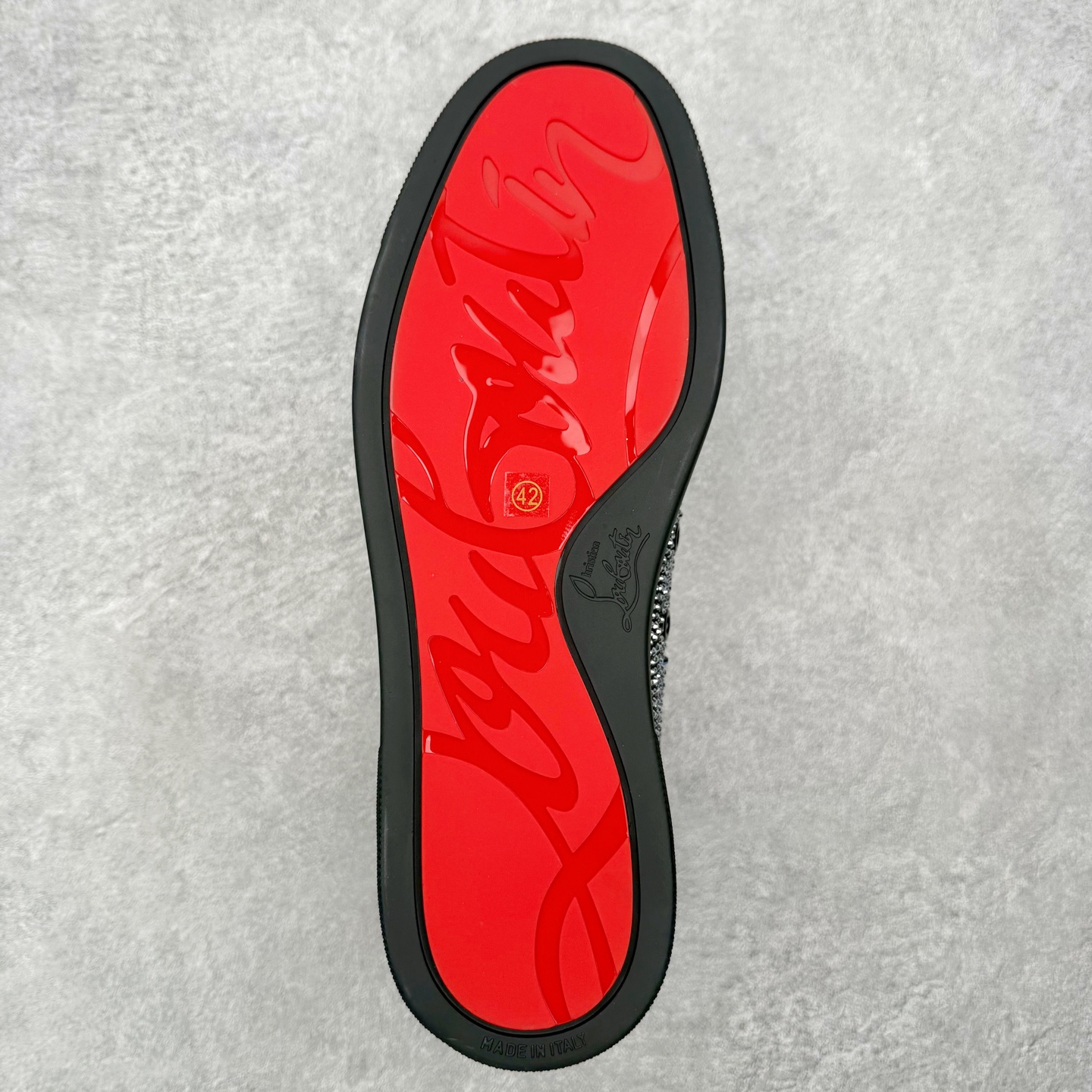 ＃莞产 Christian Louboutin CL（路铂廷） 红底鞋 男鞋低帮红底鞋水钻系带运动休闲板