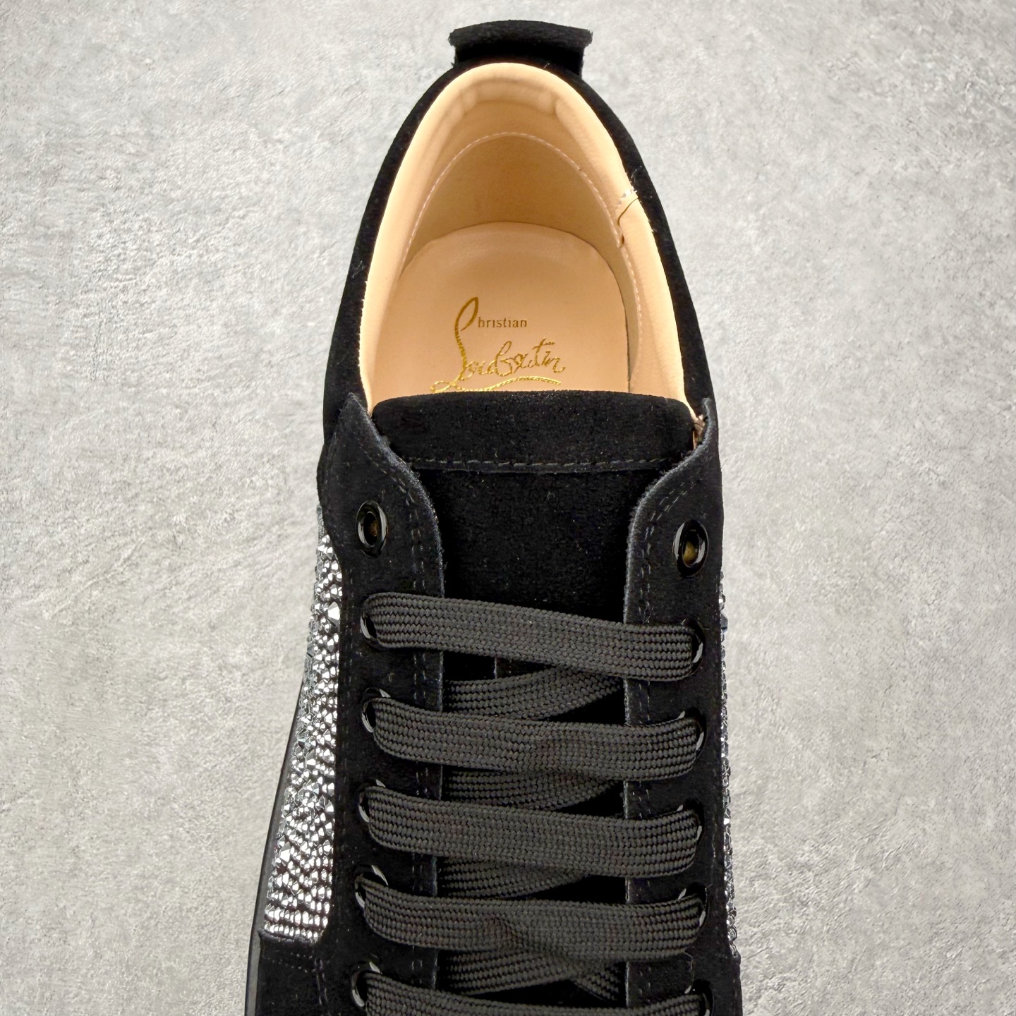 ＃莞产 Christian Louboutin CL（路铂廷） 红底鞋 男鞋低帮红底鞋水钻系带运动休闲板