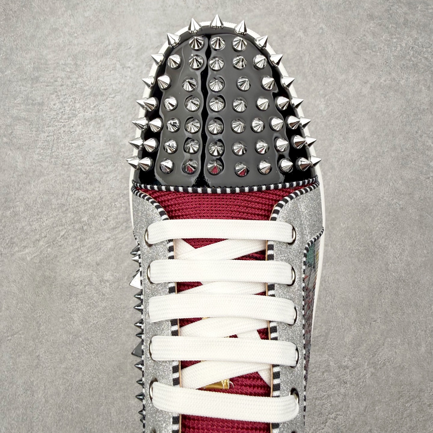 ＃莞产 Christian Louboutin CL（路铂廷） 红底鞋 男鞋低帮红底鞋水钻系带运动休闲板