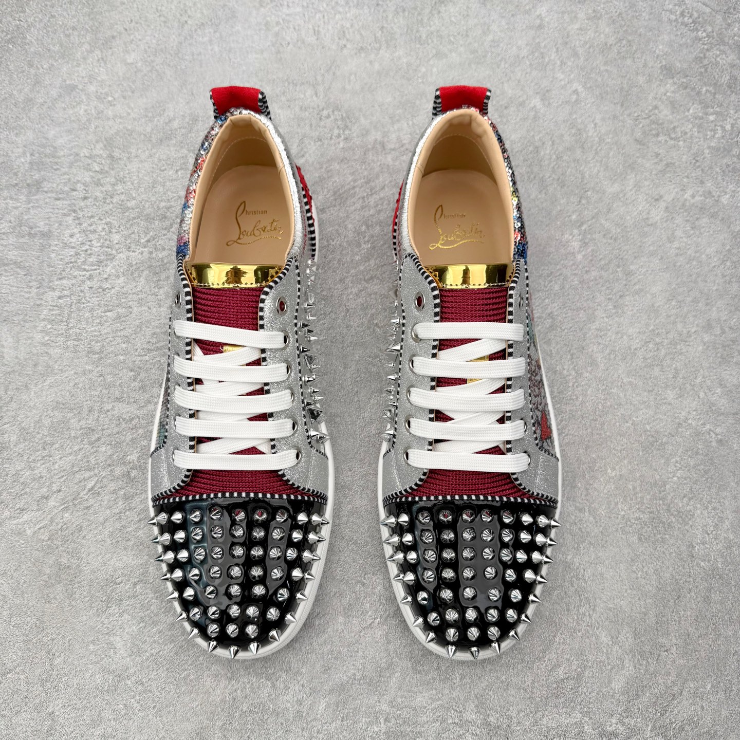 ＃莞产 Christian Louboutin CL（路铂廷） 红底鞋 男鞋低帮红底鞋水钻系带运动休闲板