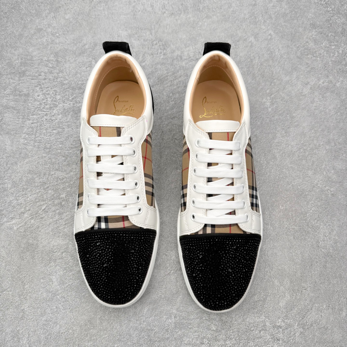 ＃莞产 Christian Louboutin CL（路铂廷） 红底鞋 男鞋低帮红底鞋水钻系带运动休闲板