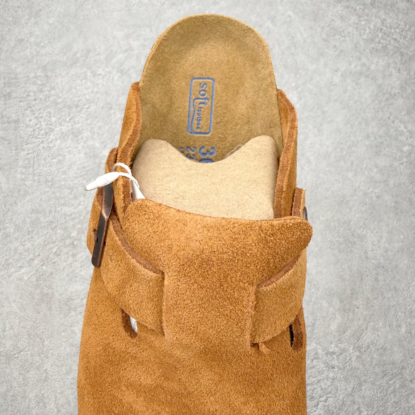 ＃GX Birkenstock Boston VL 勃肯绒面金属针扣软木底包头拖鞋 牛皮绒面革质地柔软 