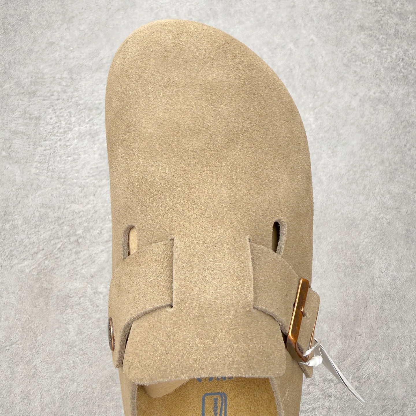 ＃GX Birkenstock Boston VL 勃肯绒面金属针扣软木底包头拖鞋 牛皮绒面革质地柔软 