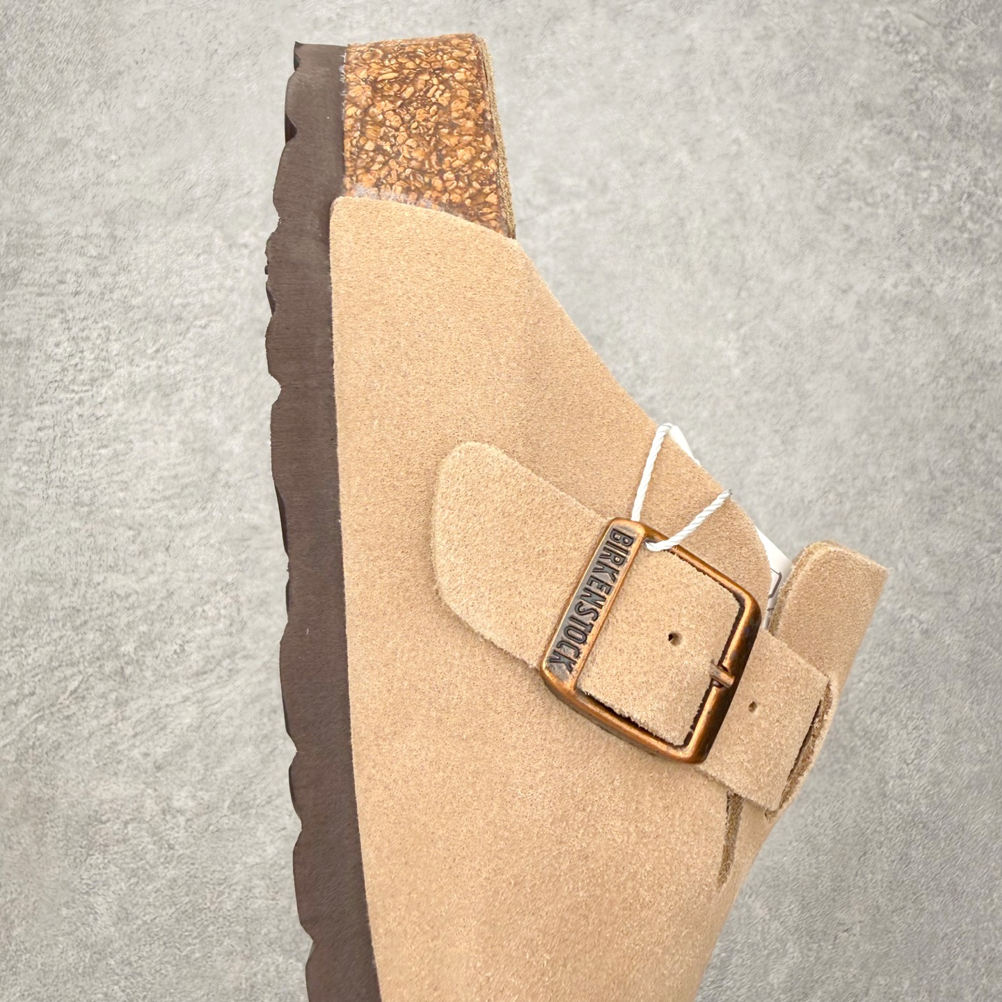 ＃GX Birkenstock Boston VL 勃肯绒面金属针扣软木底包头拖鞋 牛皮绒面革质地柔软 