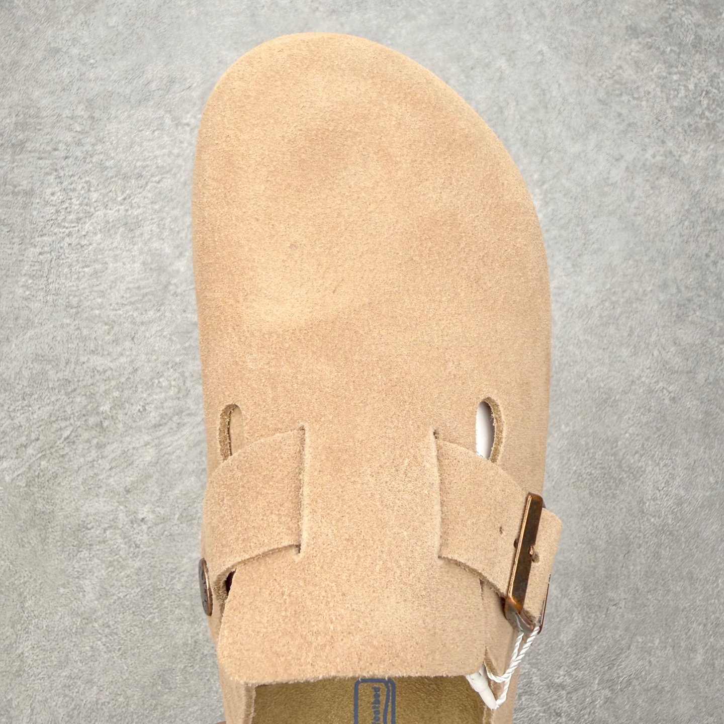 ＃GX Birkenstock Boston VL 勃肯绒面金属针扣软木底包头拖鞋 牛皮绒面革质地柔软 