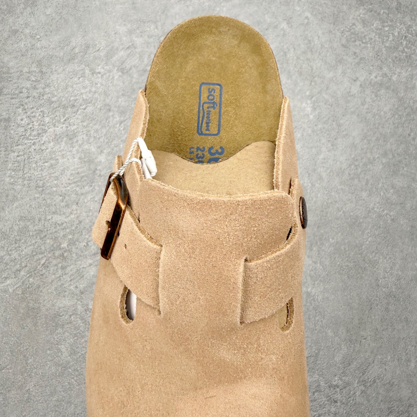 ＃GX Birkenstock Boston VL 勃肯绒面金属针扣软木底包头拖鞋 牛皮绒面革质地柔软 
