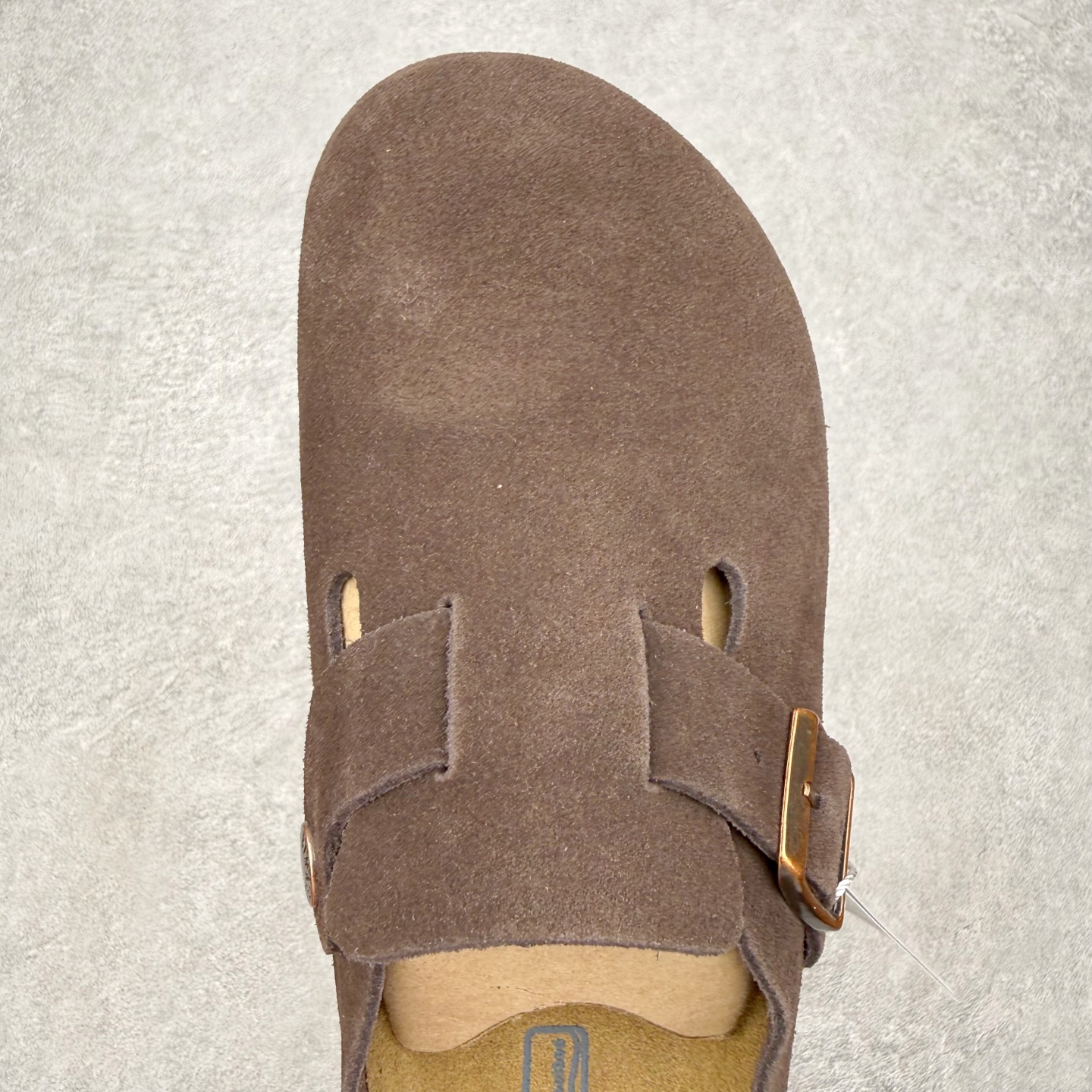 ＃GX Birkenstock Boston VL 勃肯绒面金属针扣软木底包头拖鞋 牛皮绒面革质地柔软 