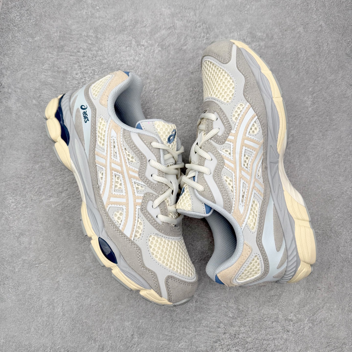 ASICS 亚瑟士 GEL-NYC 男子女子复古缓震休闲运动跑步鞋 1203A383-100 奶油灰蓝X