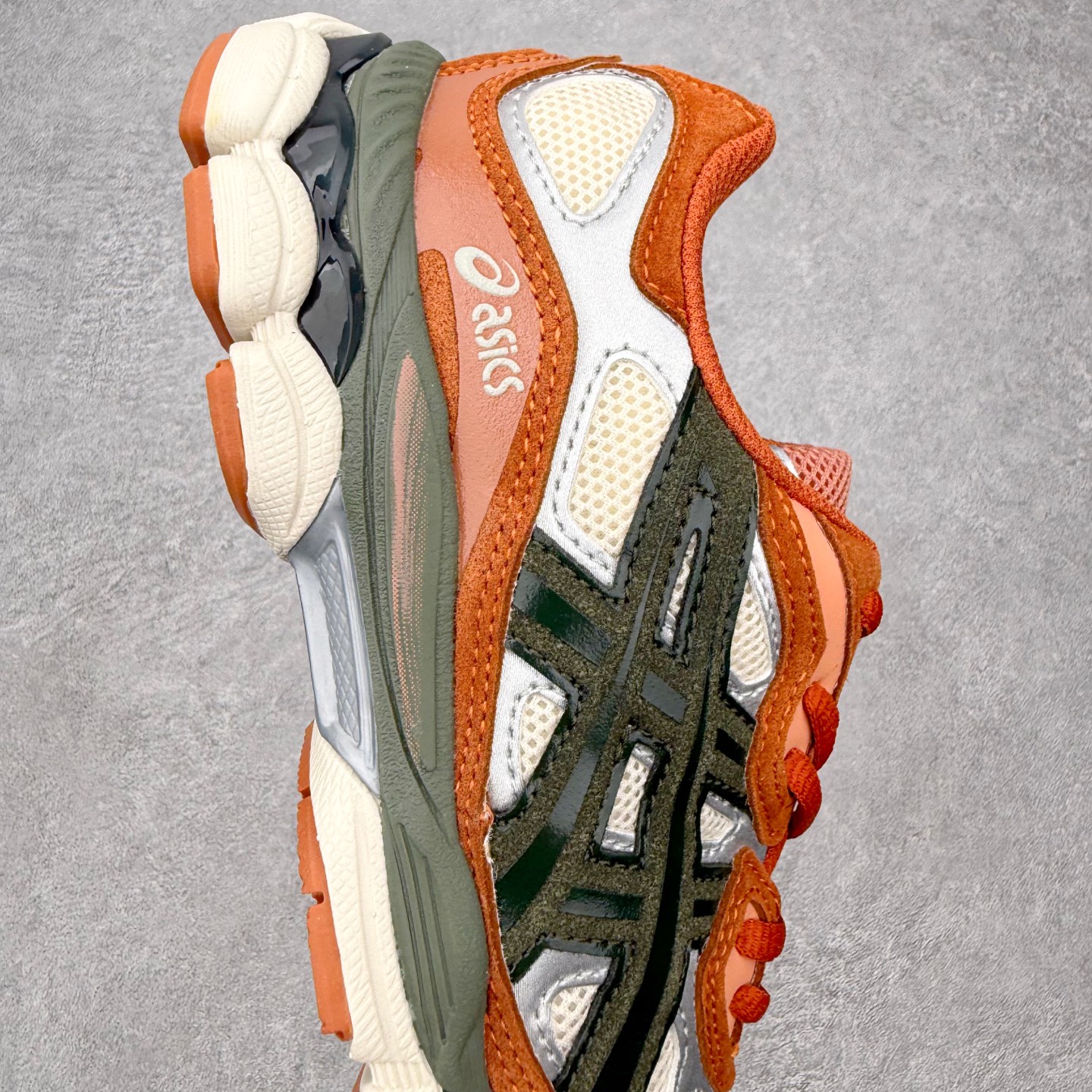ASICS 亚瑟士 GEL-NYC 男子复古缓震休闲运动鞋 1203A383-102 奶油橙墨绿Asic