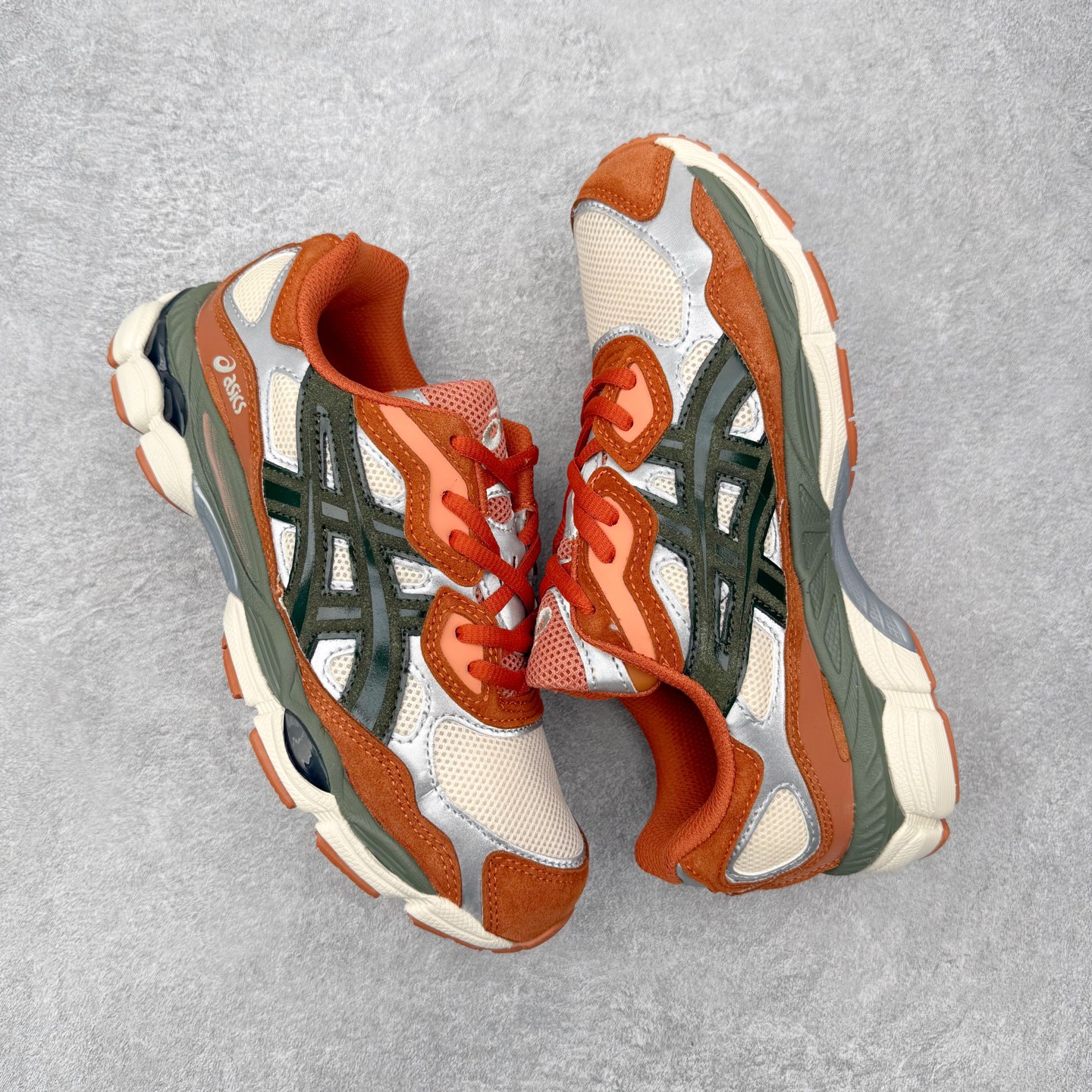 ASICS 亚瑟士 GEL-NYC 男子复古缓震休闲运动鞋 1203A383-102 奶油橙墨绿Asic