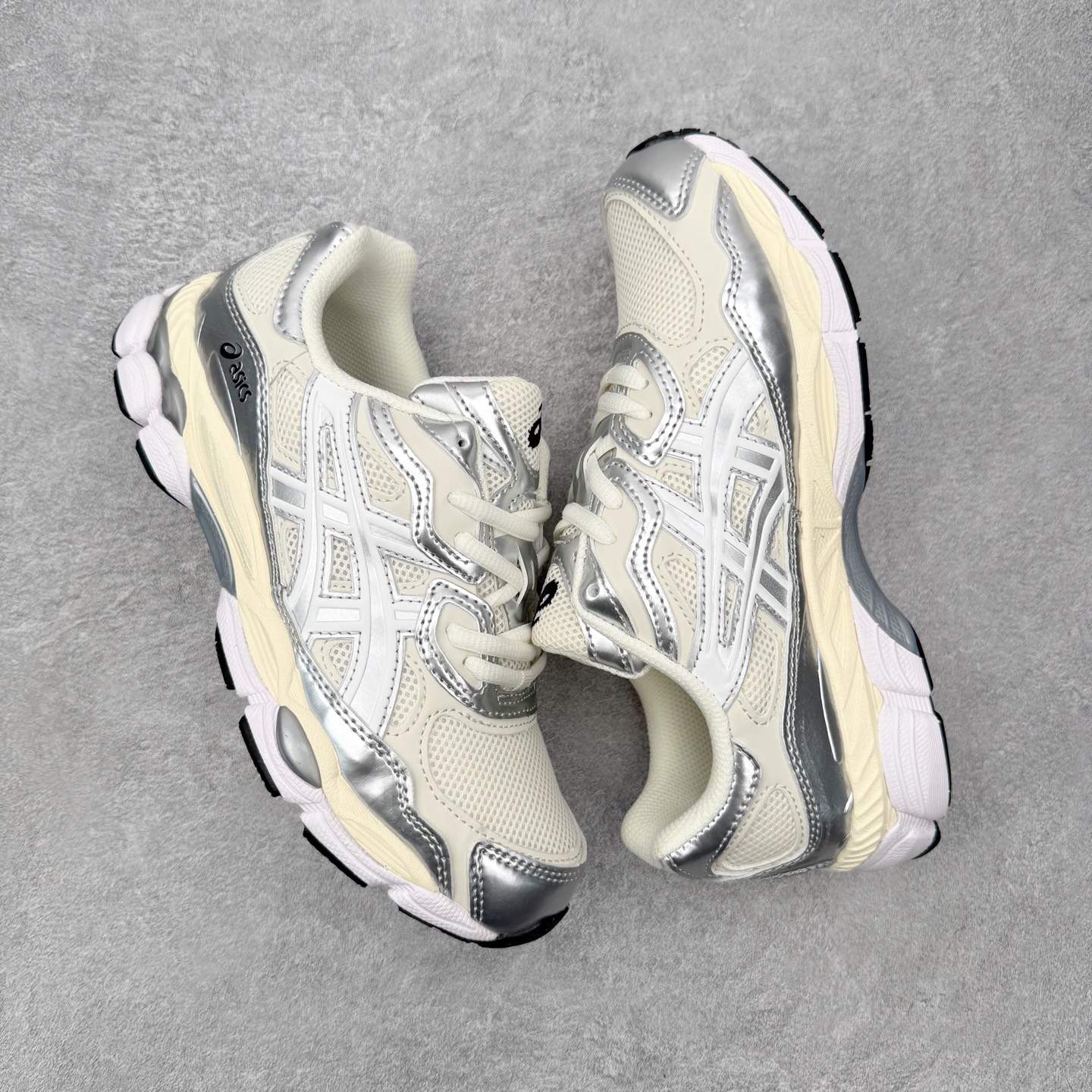 ASICS 亚瑟士 GEL-NYC 男子女子复古缓震休闲运动鞋 1201A789-105 奶油亮银XN 