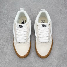 Vans Knu Skool 米白生胶万斯低帮复古休闲胖胖面包鞋肥胖版大LOGO原版全皮猪八面料货号:V Vans Knu Skool 米白生胶万斯低帮复古休闲胖胖面包鞋肥胖版大LOGO原版全皮猪八面料货号:V