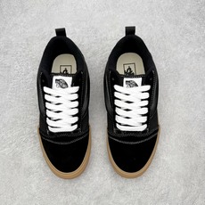 Vans Knu Skool 黑生胶万斯低帮复古休闲胖胖面包鞋肥胖版大LOGO原版全皮猪八面料货号:VN Vans Knu Skool 黑生胶万斯低帮复古休闲胖胖面包鞋肥胖版大LOGO原版全皮猪八面料货号:VN