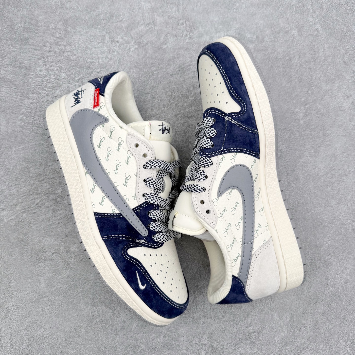 ＃福利特价‼️Air Jordan AJ1 Low 低帮倒钩联名定制配色 原厂内置气垫魔块 A模大底 头