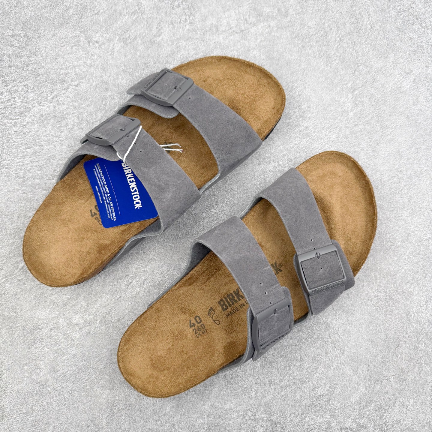 ＃福利特价‼️Birkenstock Arizona 系列勃肯皮革绒面双扣时尚凉拖鞋 牛皮绒面革质地柔软