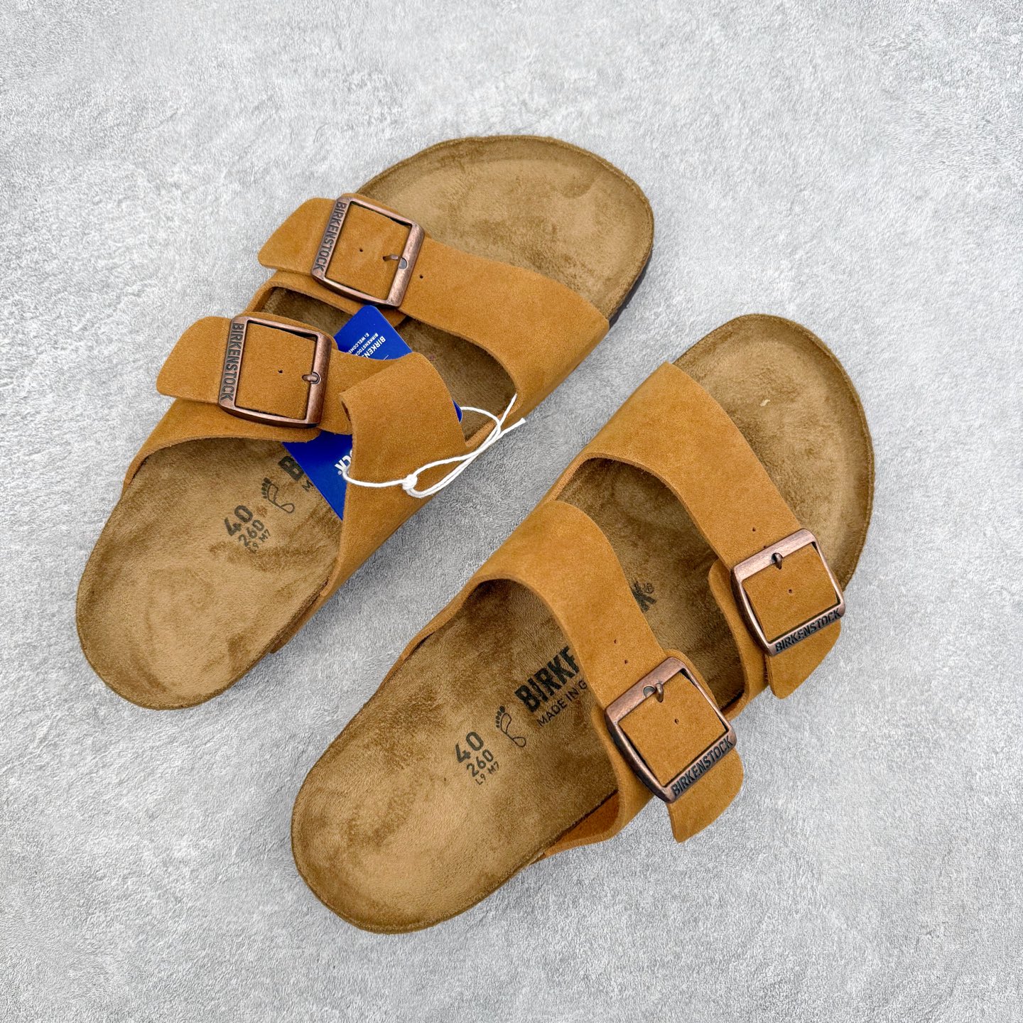 ＃福利特价‼️Birkenstock Arizona 系列勃肯皮革绒面双扣时尚凉拖鞋 牛皮绒面革质地柔软