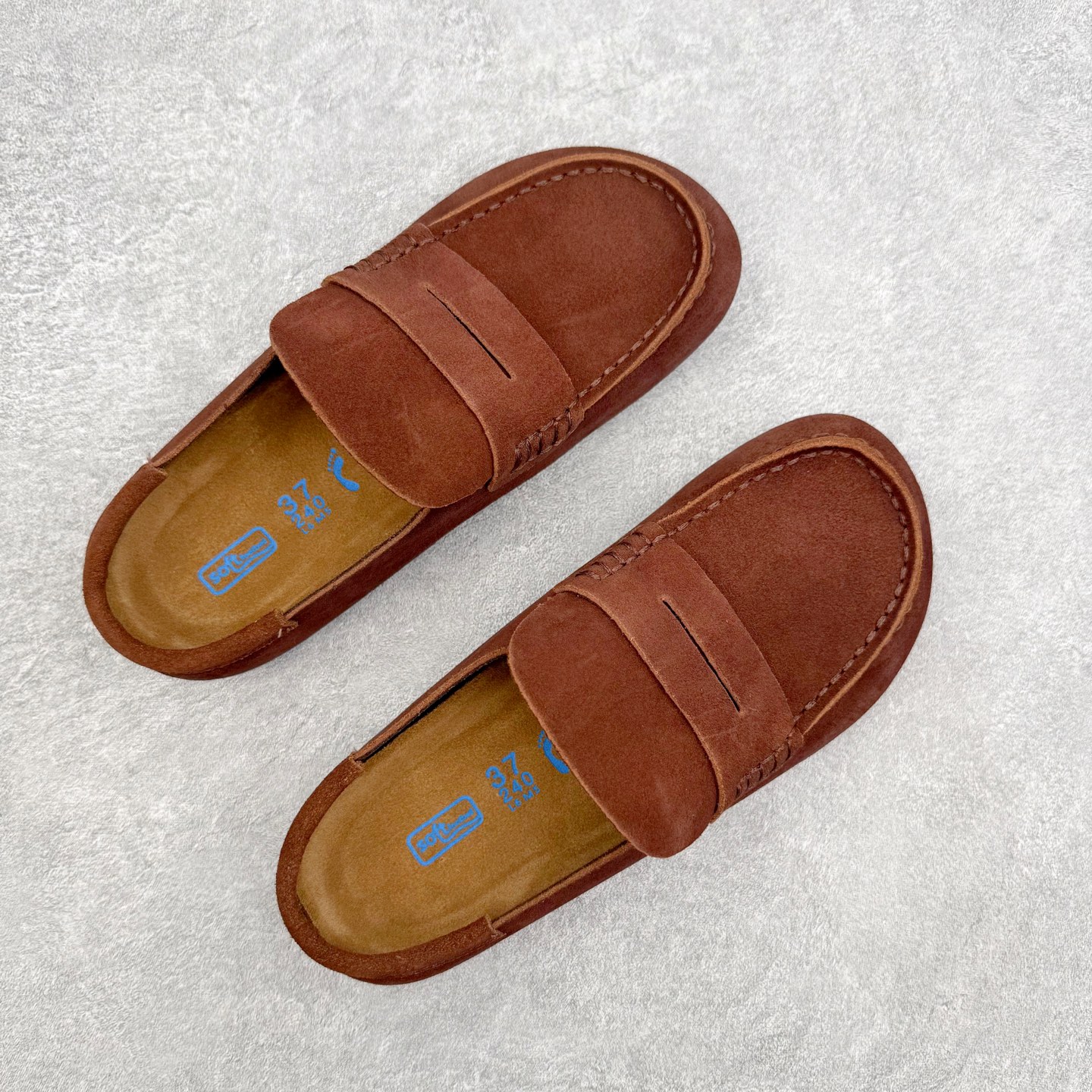 Birkenstock Naples 勃肯绒面舒适圆头百搭增高厚底包头拖鞋男女同款 牛皮绒面革质地柔软 