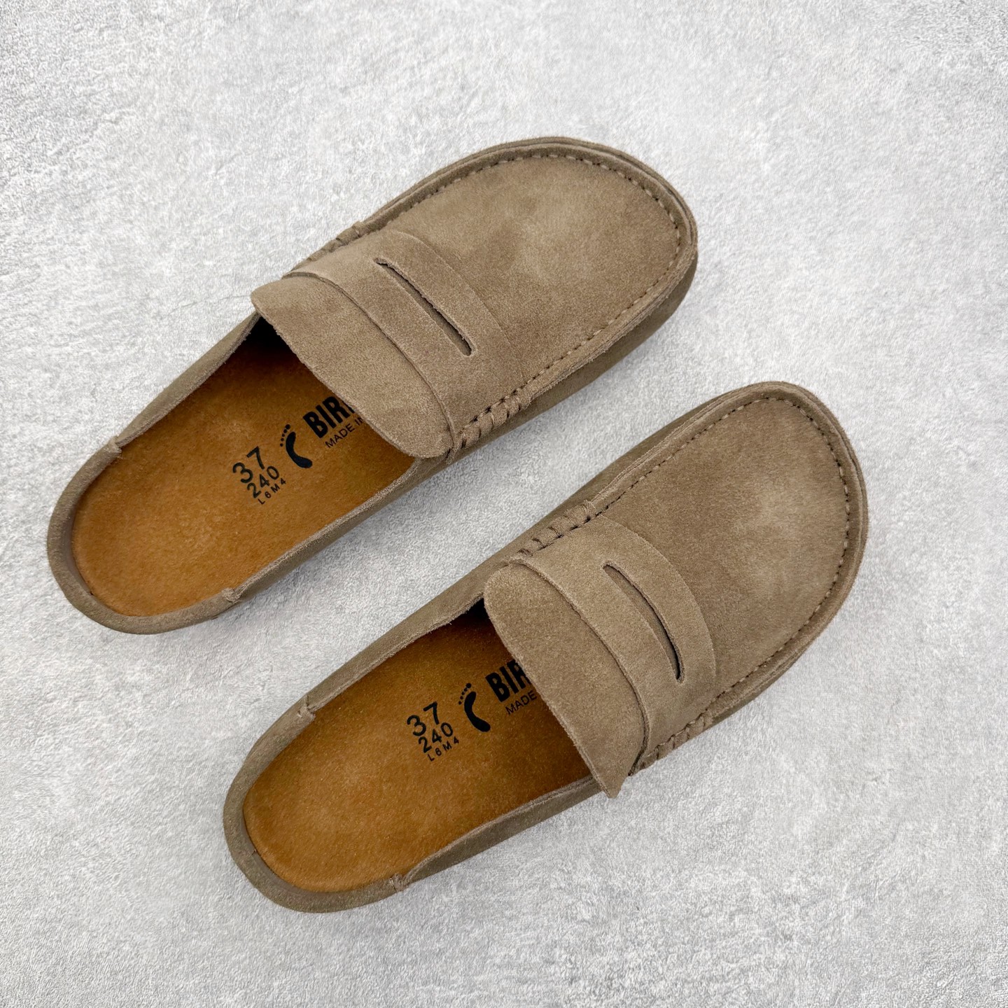 ＃GD广顶 Birkenstock Naples 勃肯绒面舒适圆头百搭增高厚底包头拖鞋男女同款 牛皮绒面