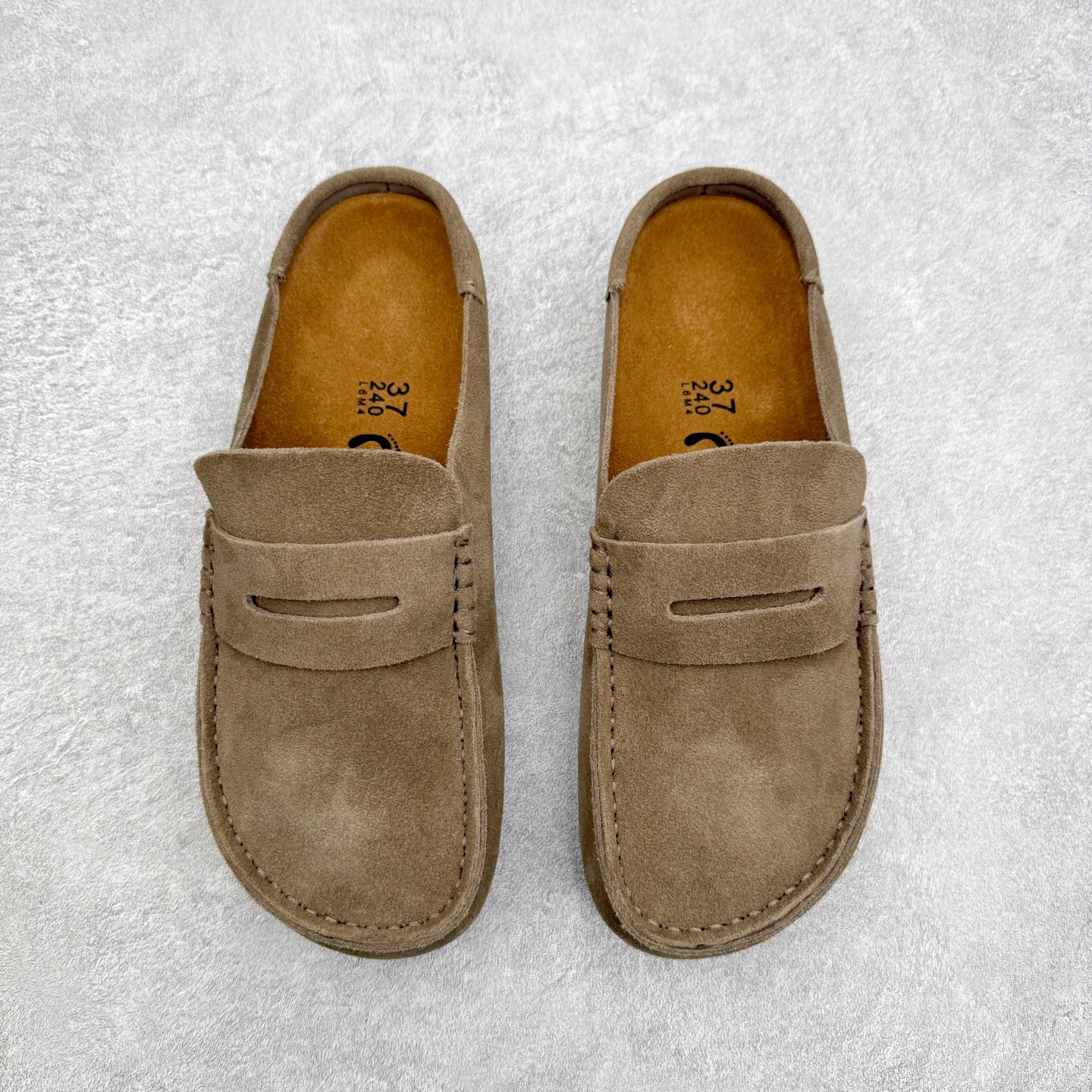 ＃GD广顶 Birkenstock Naples 勃肯绒面舒适圆头百搭增高厚底包头拖鞋男女同款 牛皮绒面