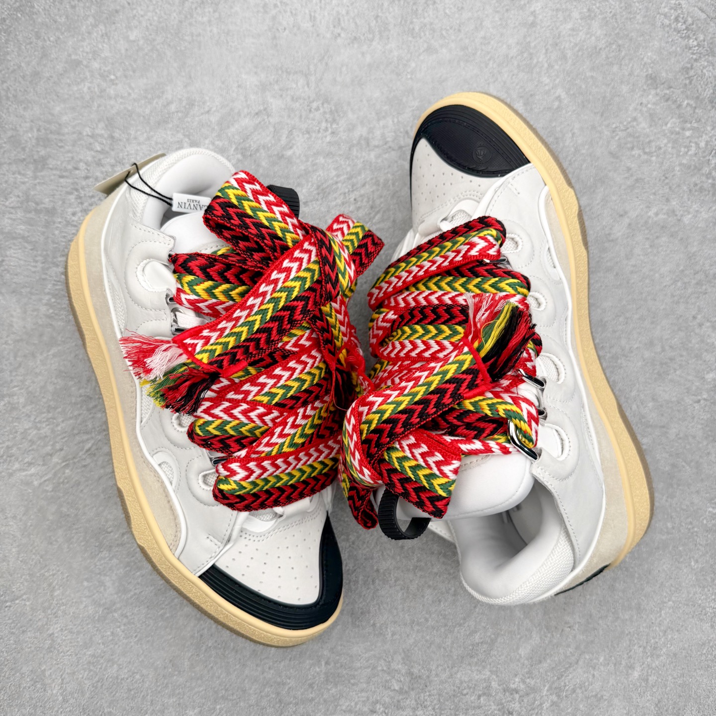 ＃纯原 Lanvin Leather Curb Sneakers 浪凡三代走秀款潮流面包鞋 Leathe