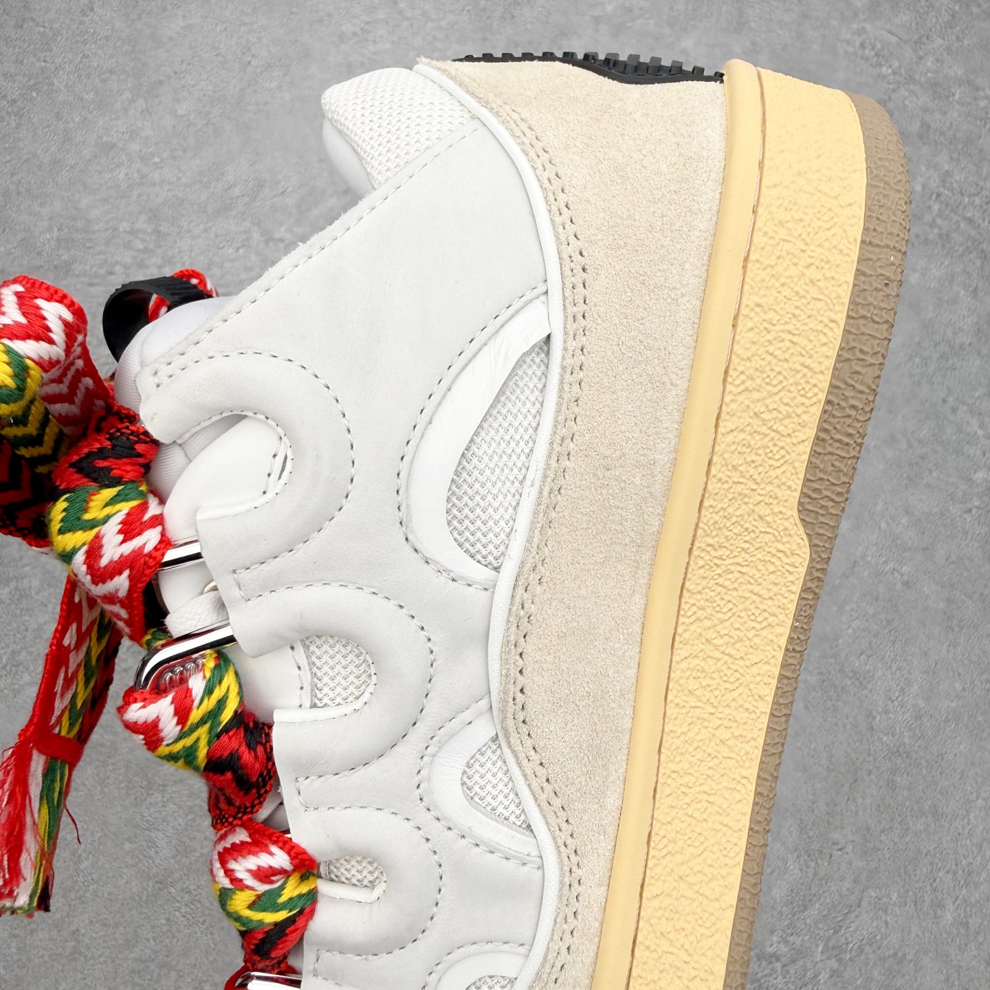 ＃纯原 Lanvin Leather Curb Sneakers 浪凡三代走秀款潮流面包鞋 Leathe