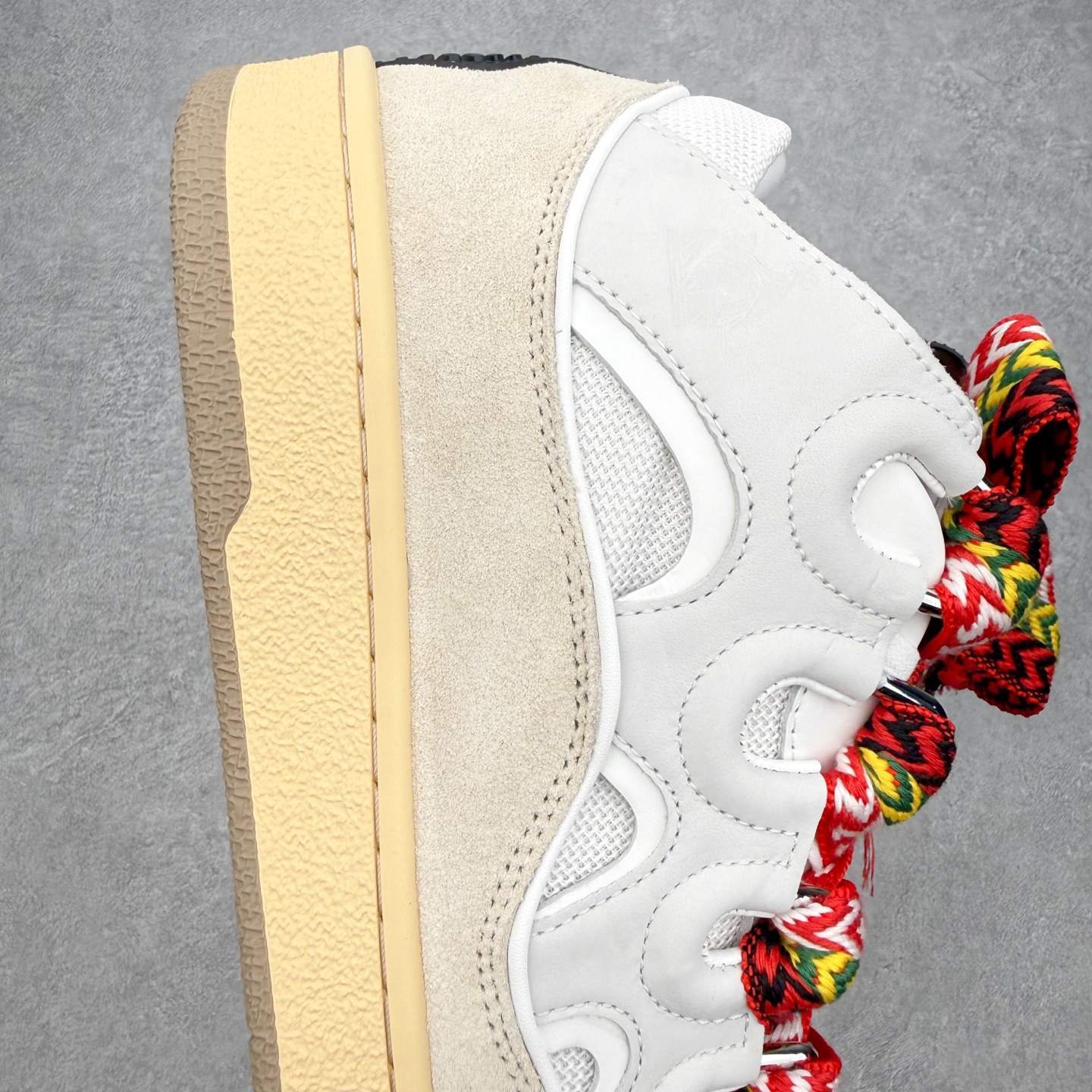 ＃纯原 Lanvin Leather Curb Sneakers 浪凡三代走秀款潮流面包鞋 Leathe