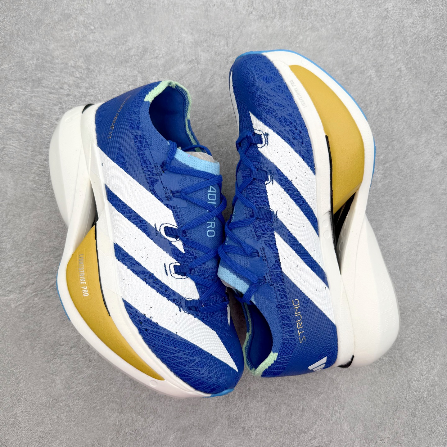 AD Adizero Prime X 3.0 Strung 马拉松舒适织物PU 低帮长跑短跑跑步鞋 男女