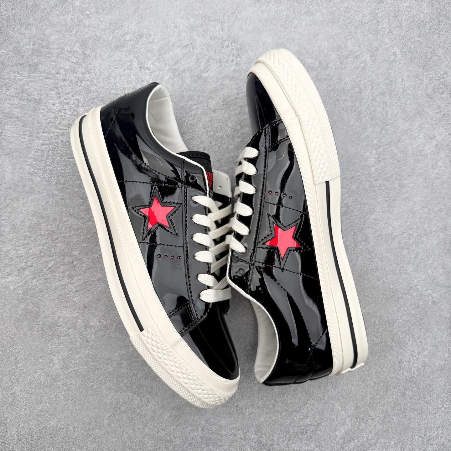 Converse ONE STAR Leather匡威木村一星皮质黑红拼接经典舒适低帮休闲硫化板鞋以经典