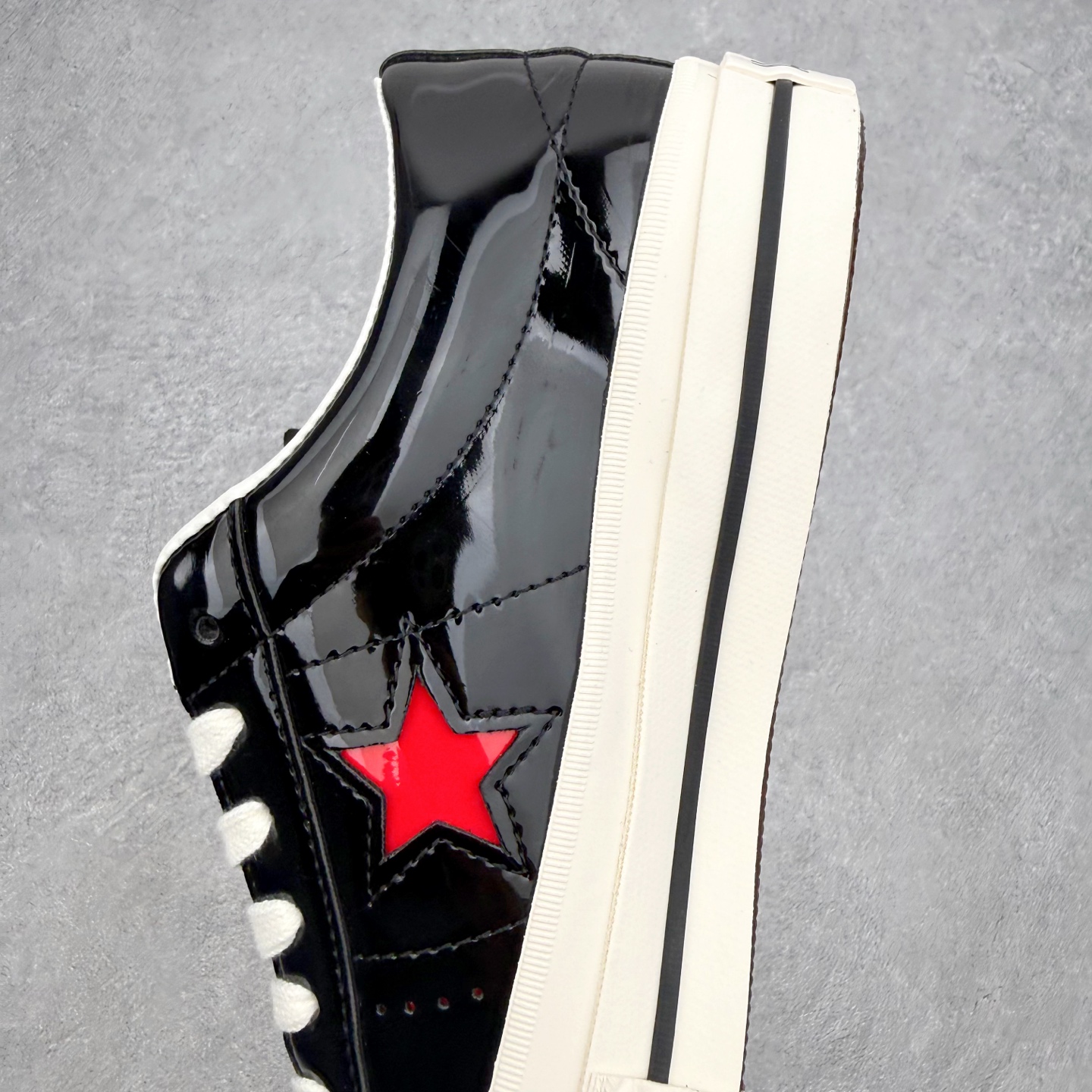 Converse ONE STAR Leather匡威木村一星皮质黑红拼接经典舒适低帮休闲硫化板鞋以经典