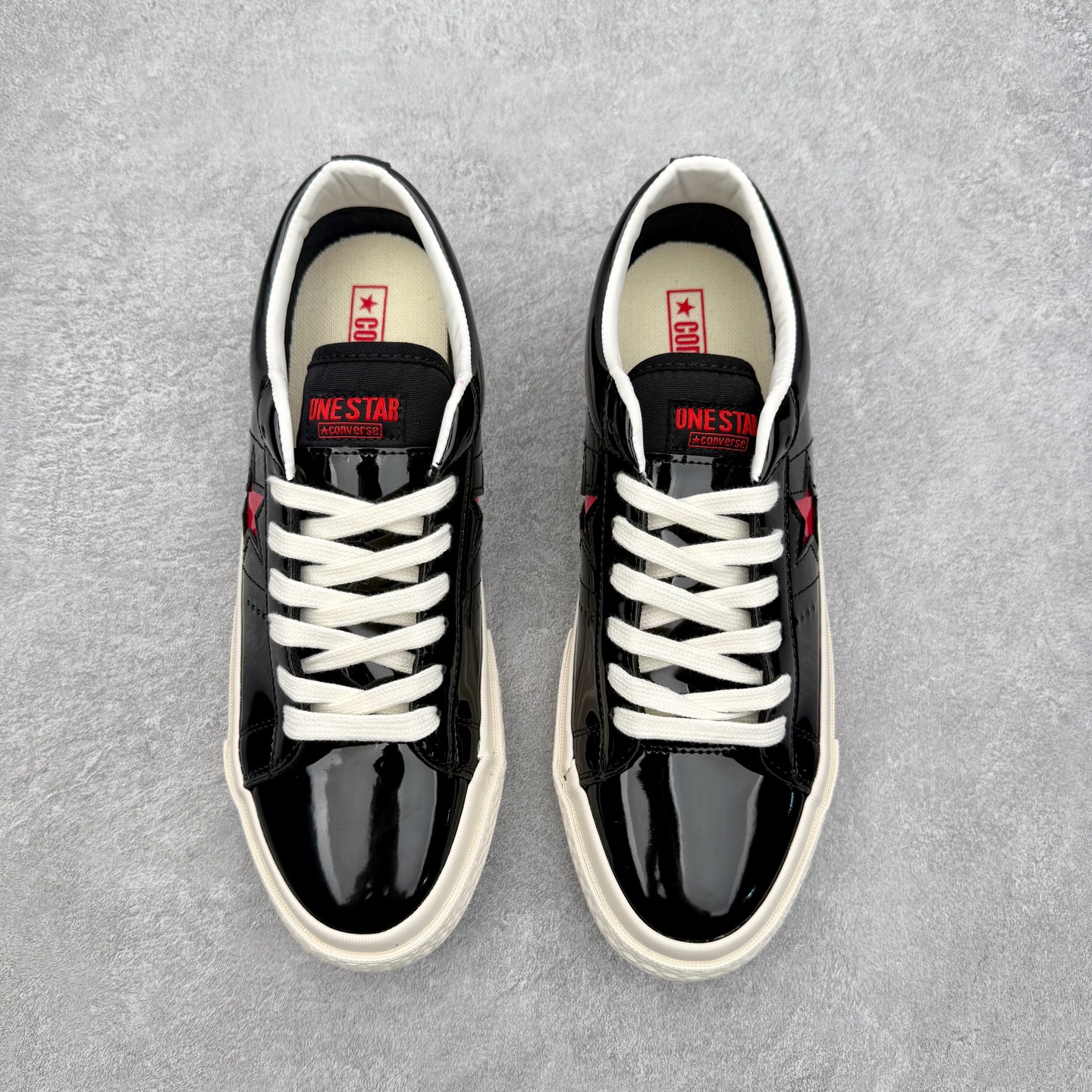Converse ONE STAR Leather匡威木村一星皮质黑红拼接经典舒适低帮休闲硫化板鞋以经典