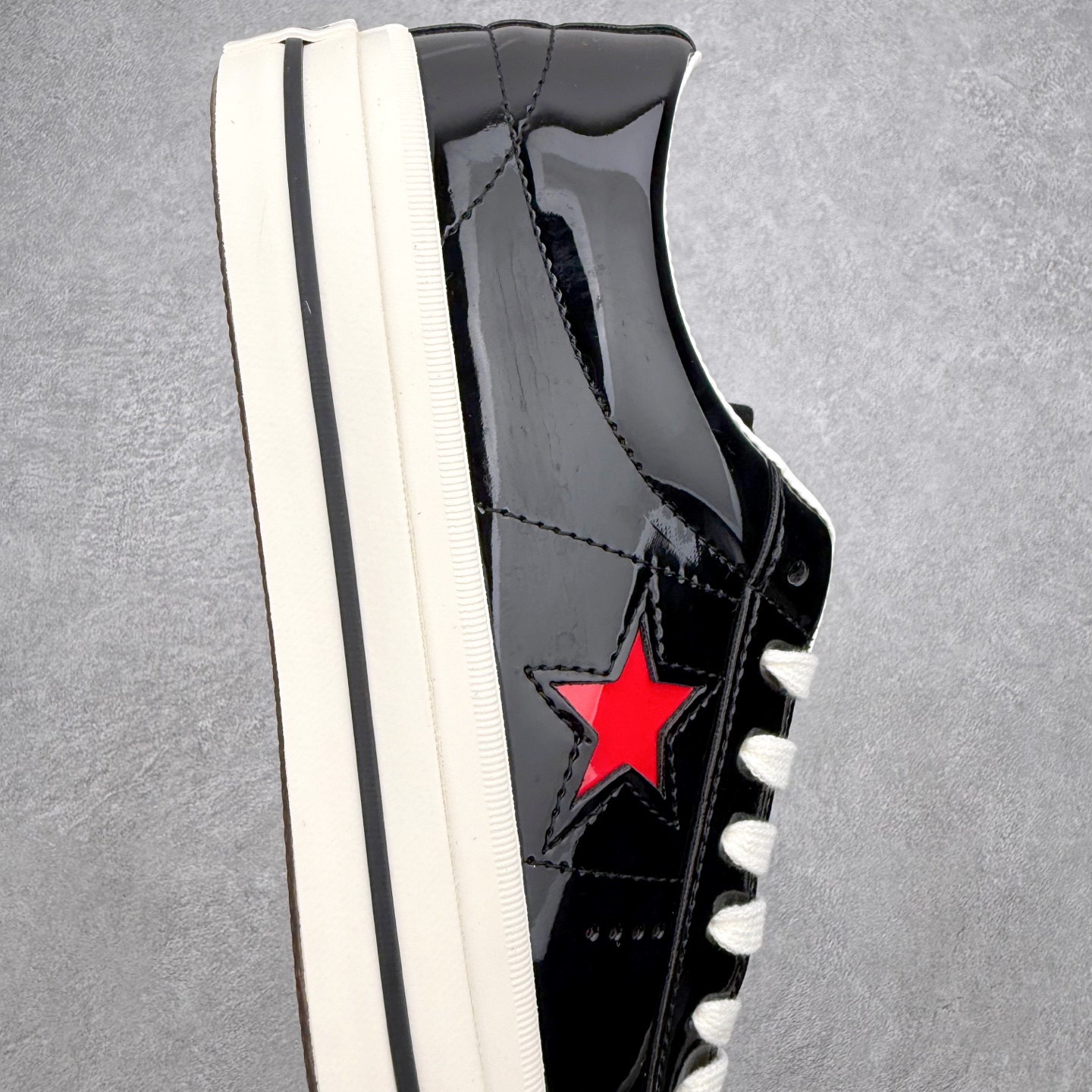 Converse ONE STAR Leather匡威木村一星皮质黑红拼接经典舒适低帮休闲硫化板鞋以经典