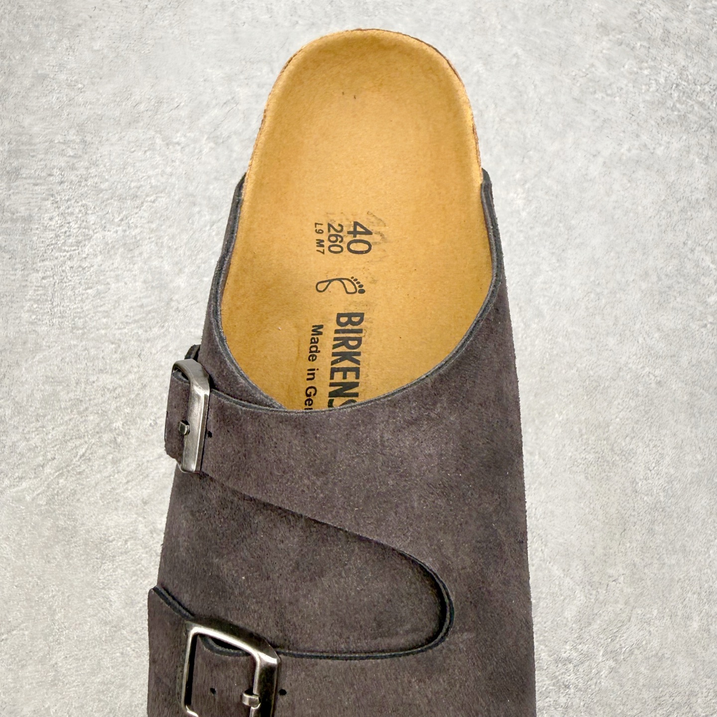 Birkenstock Kyoto 勃肯牛皮绒面革单扣 EVA 防臭一字拖鞋 男女同款 牛皮绒面革质地柔