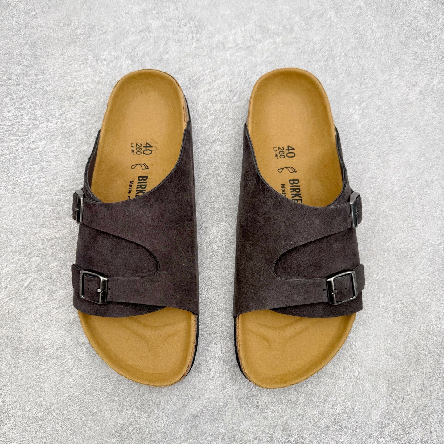 Birkenstock Kyoto 勃肯牛皮绒面革单扣 EVA 防臭一字拖鞋 男女同款 牛皮绒面革质地柔