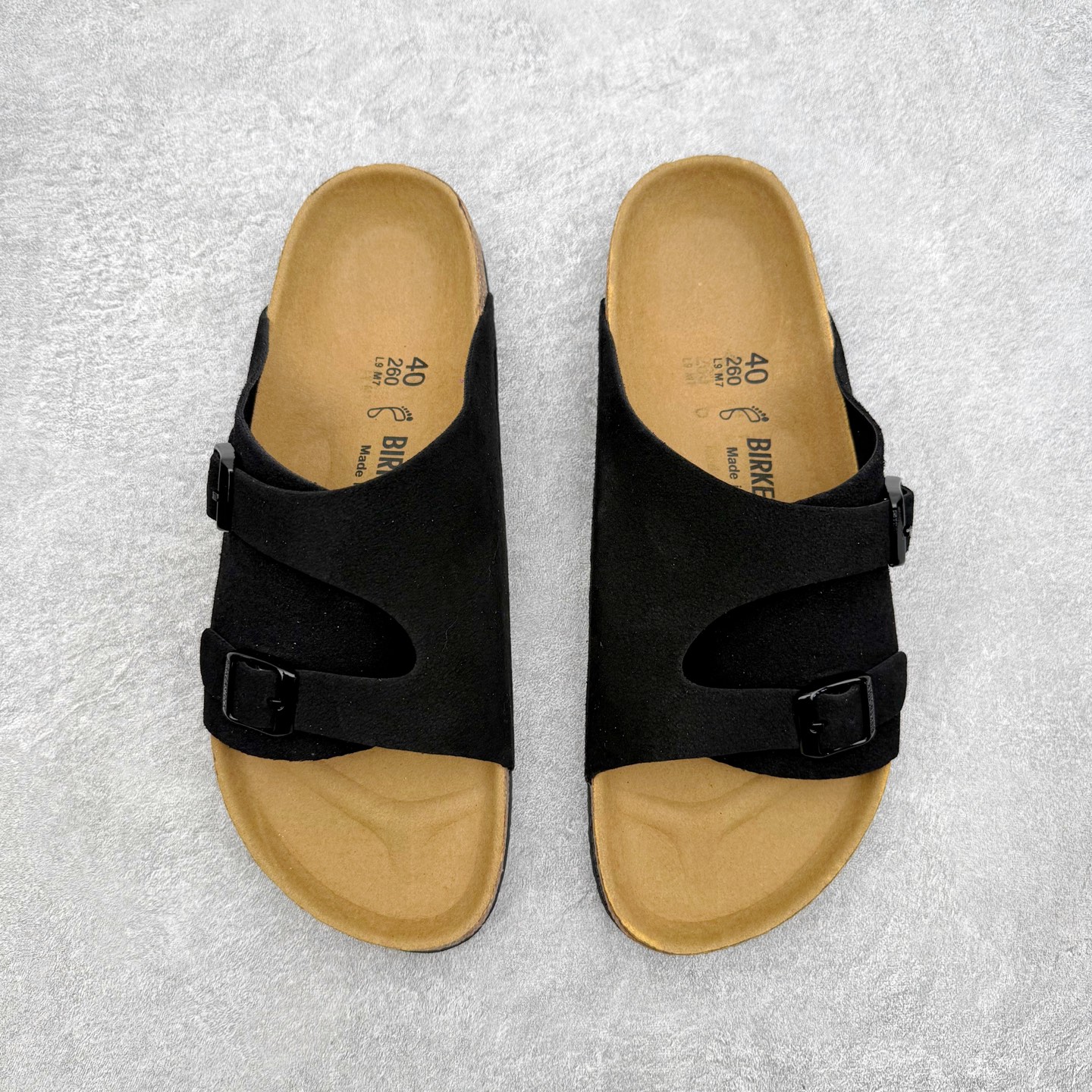 Birkenstock Kyoto 勃肯牛皮绒面革单扣 EVA 防臭一字拖鞋 男女同款 牛皮绒面革质地柔