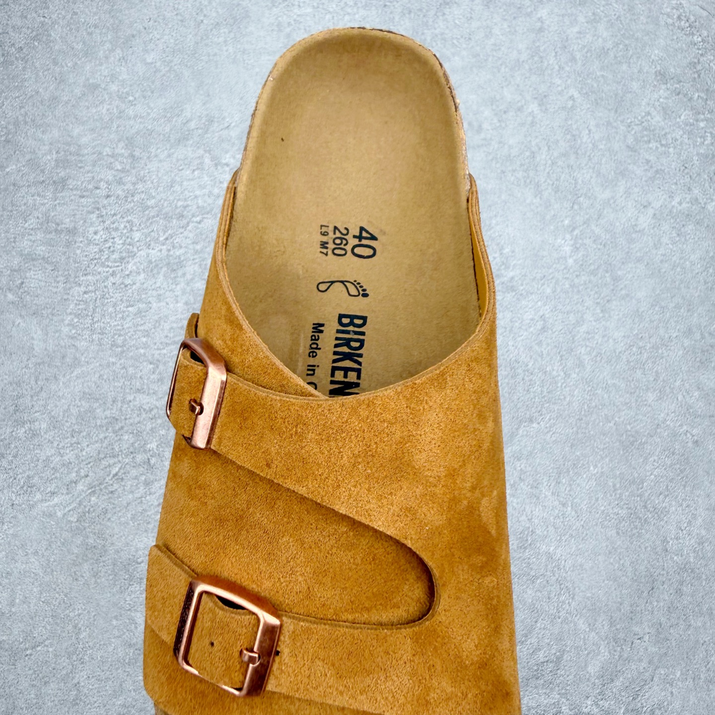 Birkenstock Kyoto 勃肯牛皮绒面革单扣 EVA 防臭一字拖鞋 男女同款 牛皮绒面革质地柔