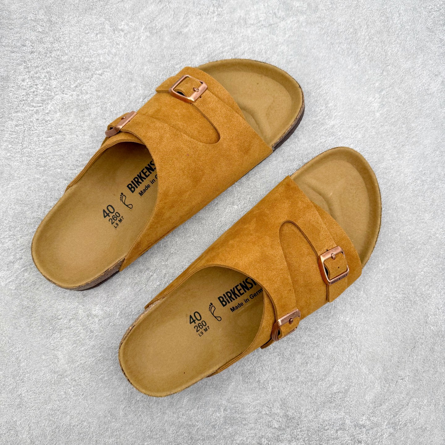 Birkenstock Kyoto 勃肯牛皮绒面革单扣 EVA 防臭一字拖鞋 男女同款 牛皮绒面革质地柔