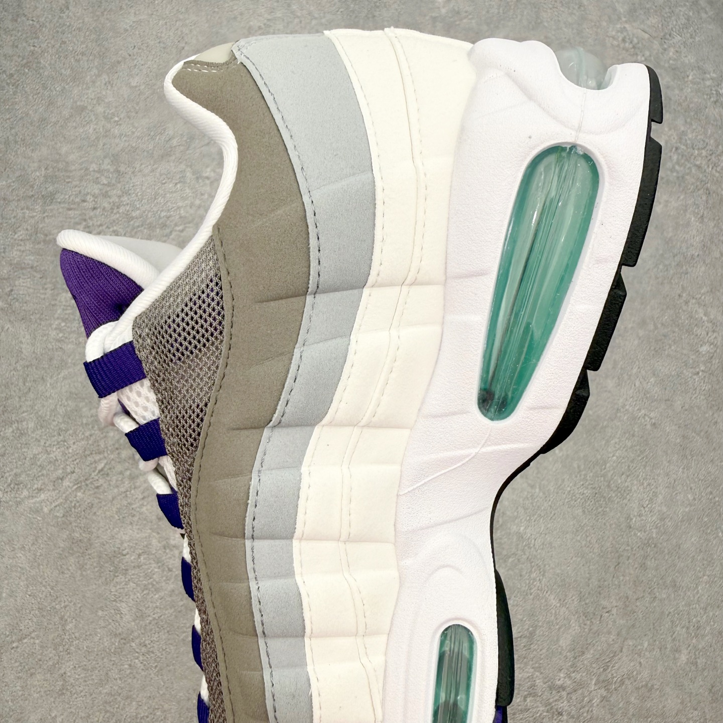 ＃KZ神版 NK Air Max 95 OG 舒适百搭耐磨低帮气垫休闲跑步鞋 白紫 HJ5996-100