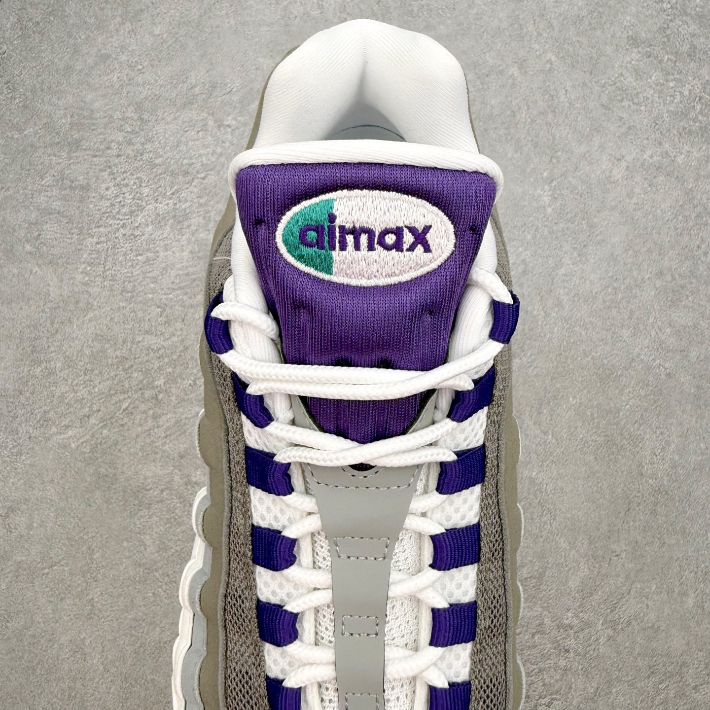 ＃KZ神版 NK Air Max 95 OG 舒适百搭耐磨低帮气垫休闲跑步鞋 白紫 HJ5996-100