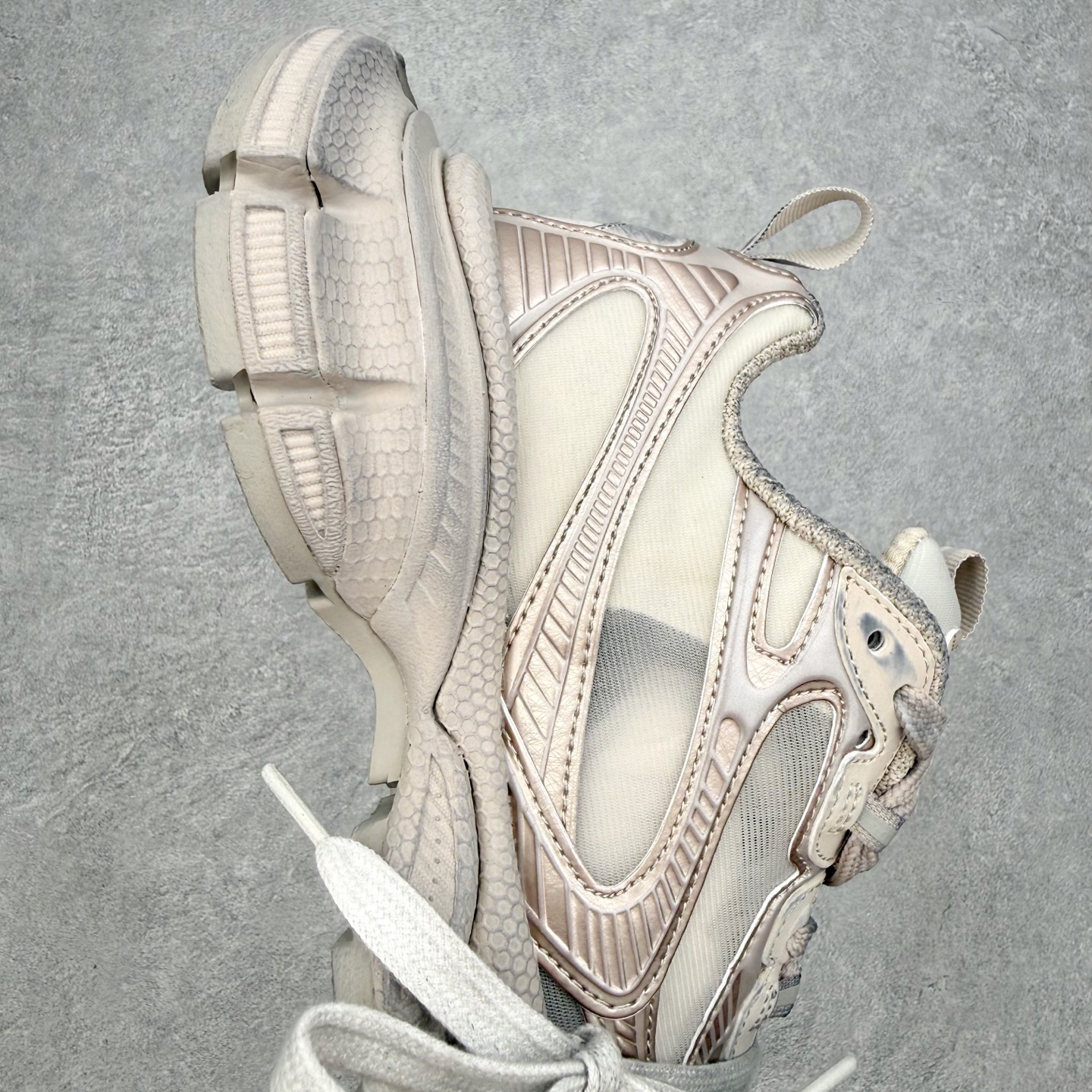 ＃纯原特价‼️BALENCIAGA 3XL Sneakers 巴黎世家十代网布系带低帮走秀复古老爹鞋 实