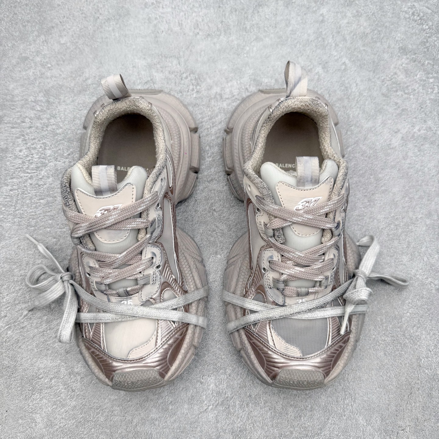 ＃纯原特价‼️BALENCIAGA 3XL Sneakers 巴黎世家十代网布系带低帮走秀复古老爹鞋 实