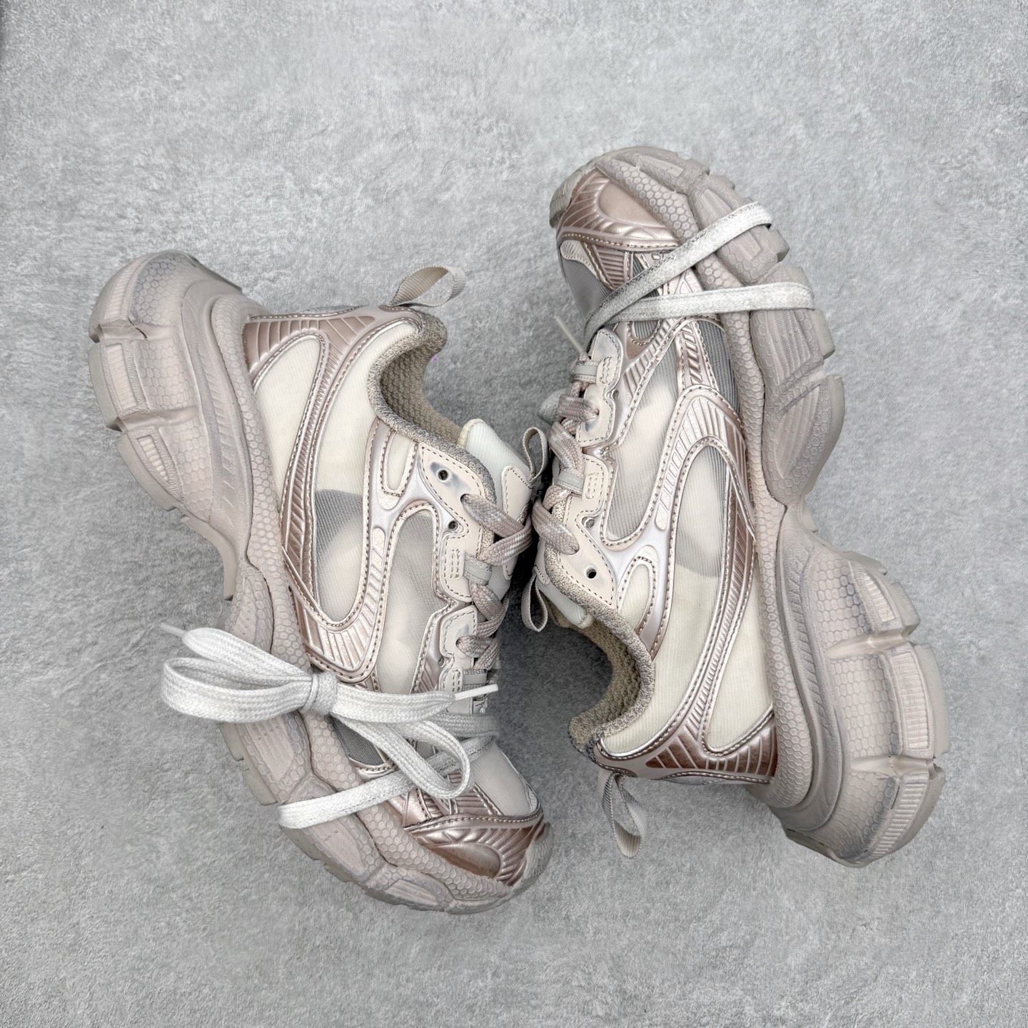 ＃纯原特价‼️BALENCIAGA 3XL Sneakers 巴黎世家十代网布系带低帮走秀复古老爹鞋 实